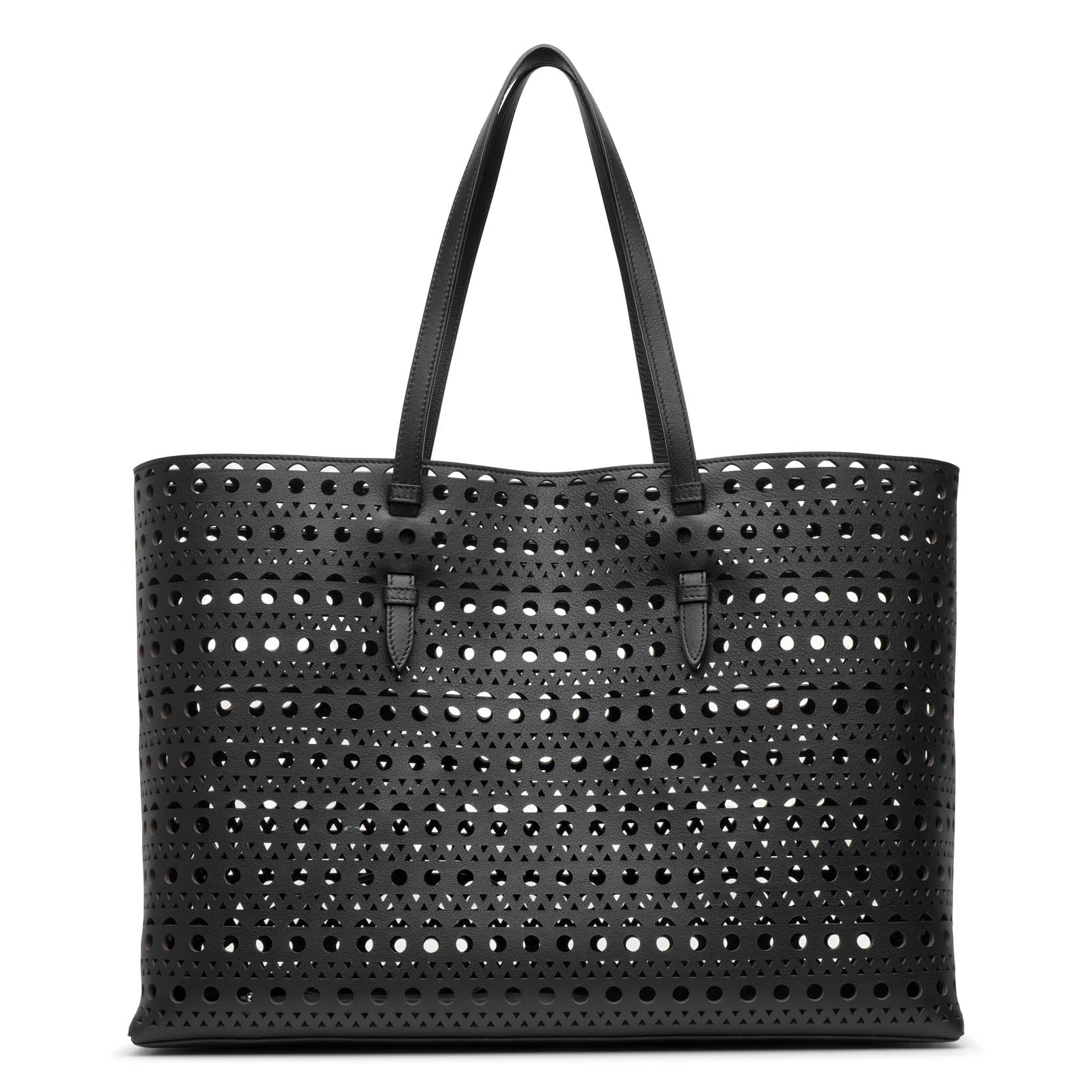 Mina 44 vienne black leather tote bag