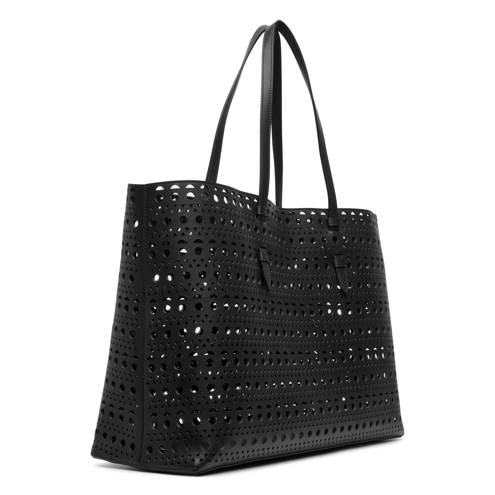 Mina 44 vienne black leather tote bag