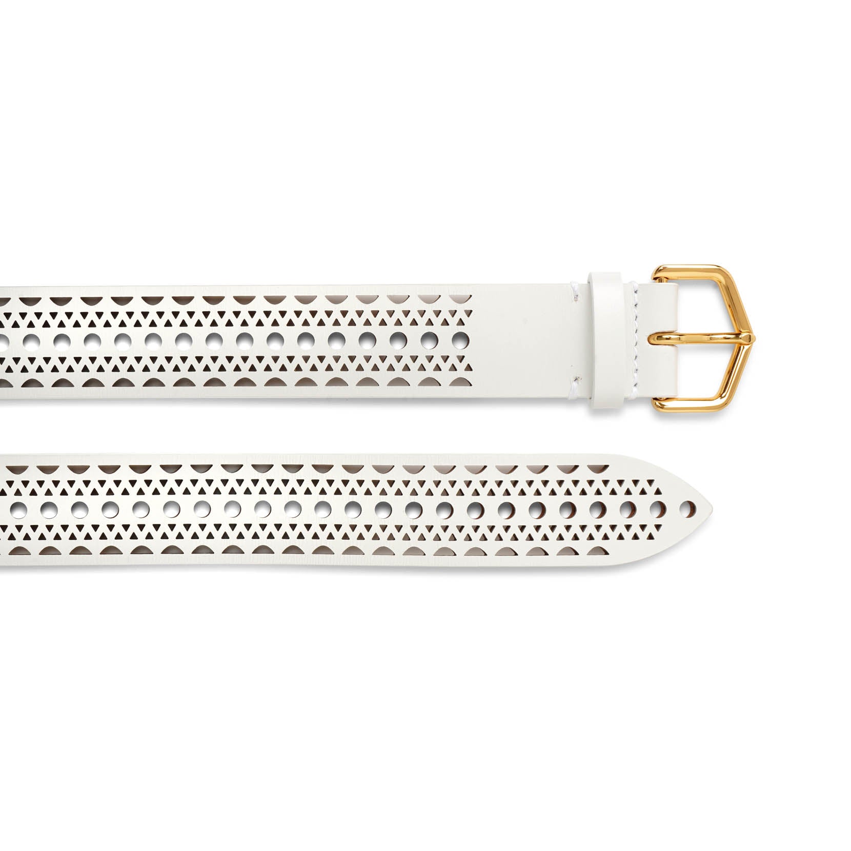 Neo vienne white leather belt