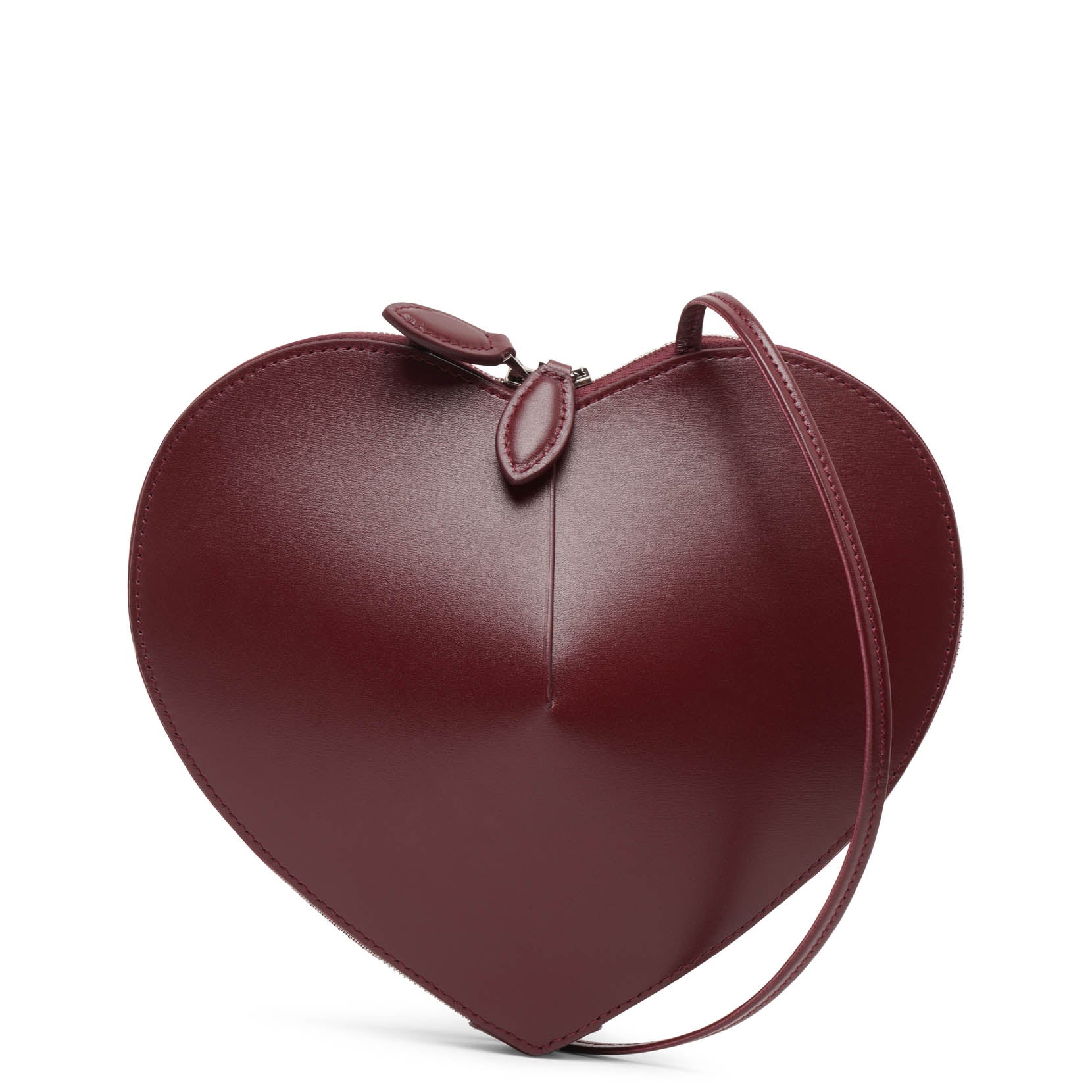 Le Coeur dark red leather crossbody bag