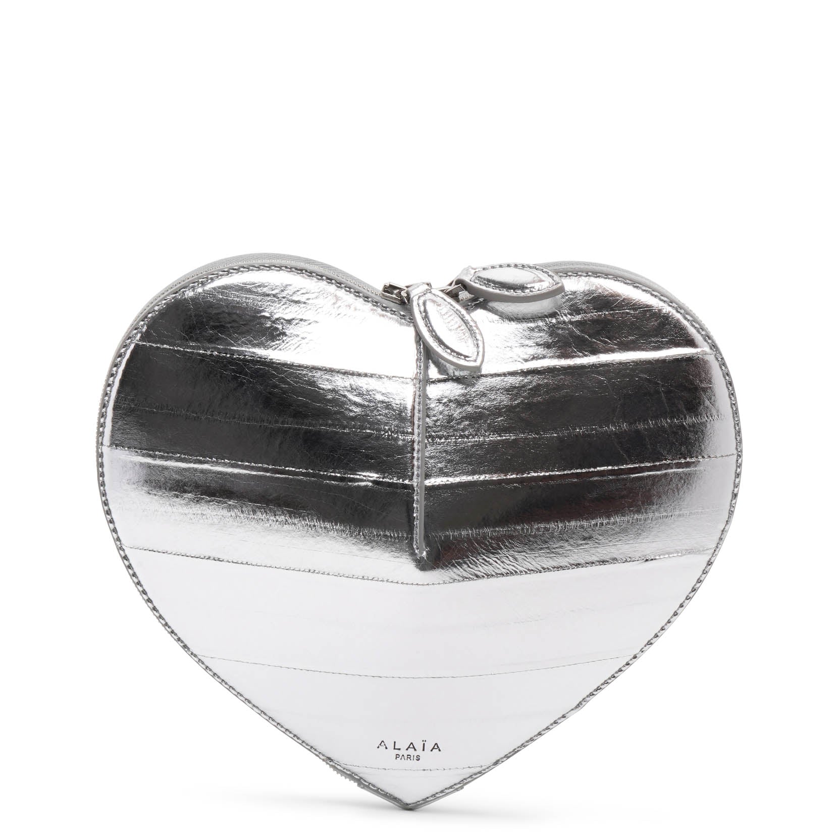 Le Coeur silver leather crossbody bag