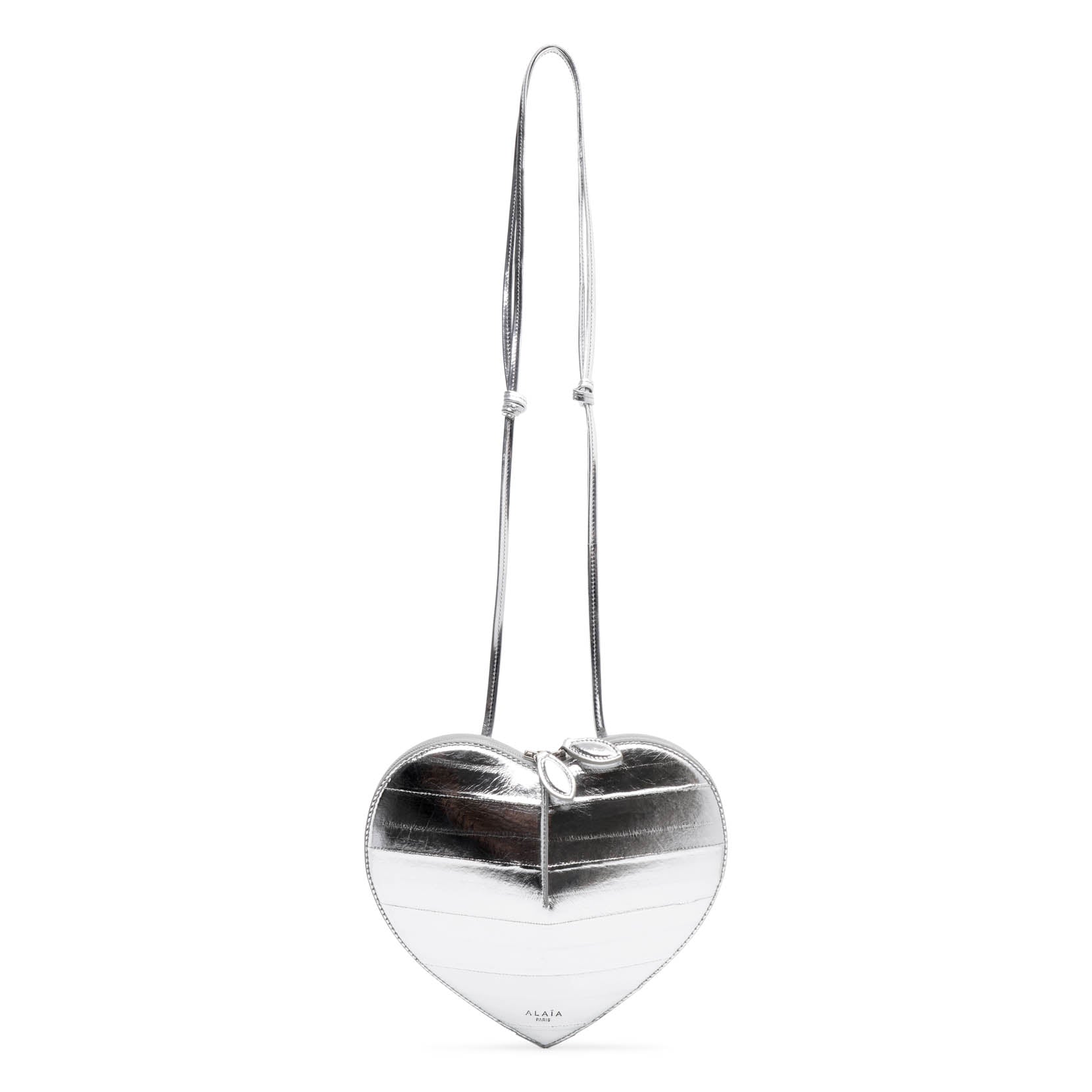 Le Coeur silver leather crossbody bag