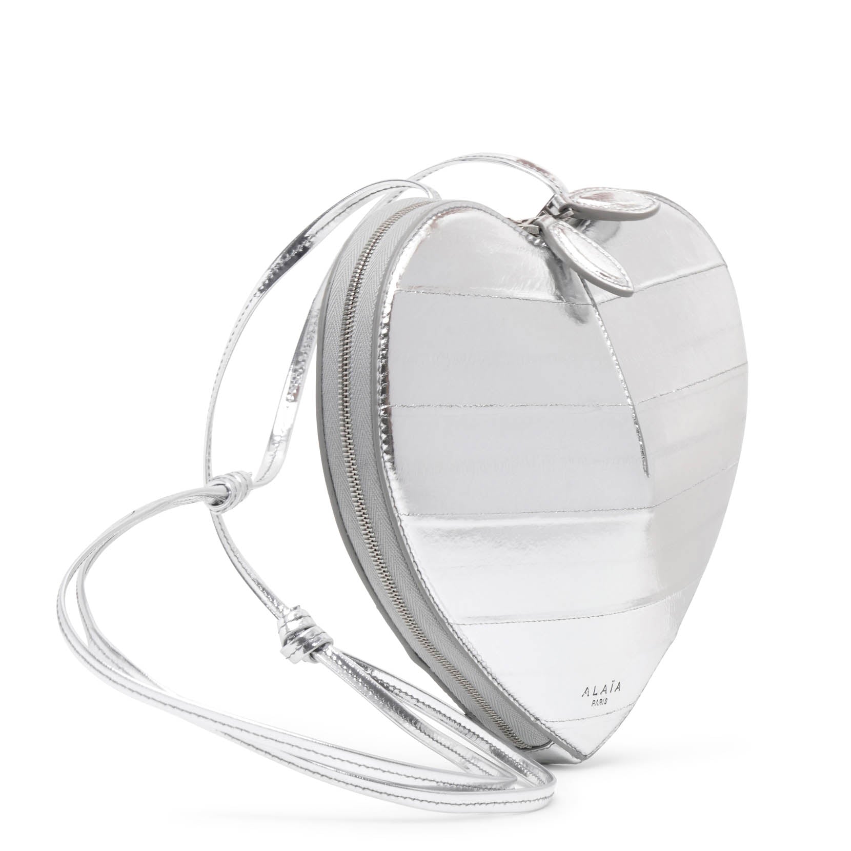 Le Coeur silver leather crossbody bag