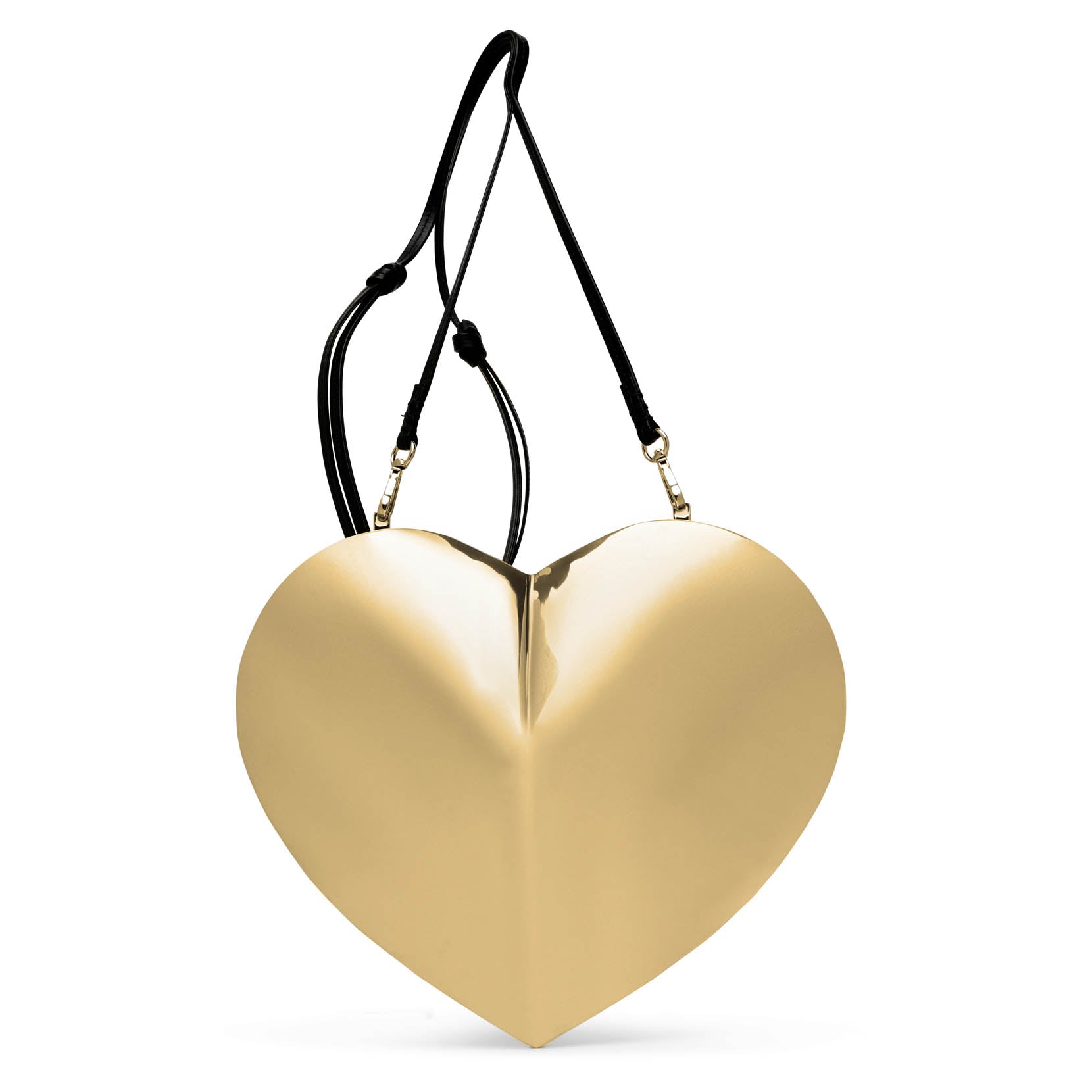 Le Coeur gold metal crossbody bag
