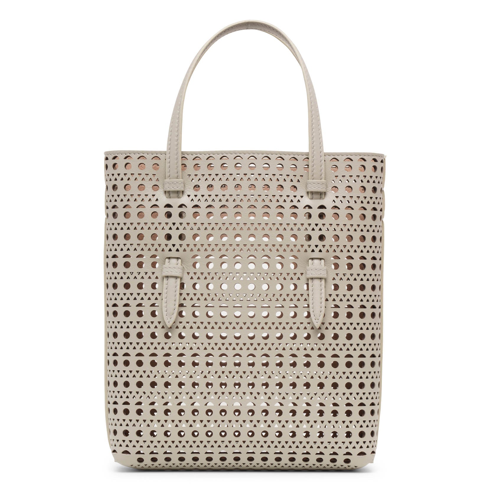 Mina NS grey leather tote bag