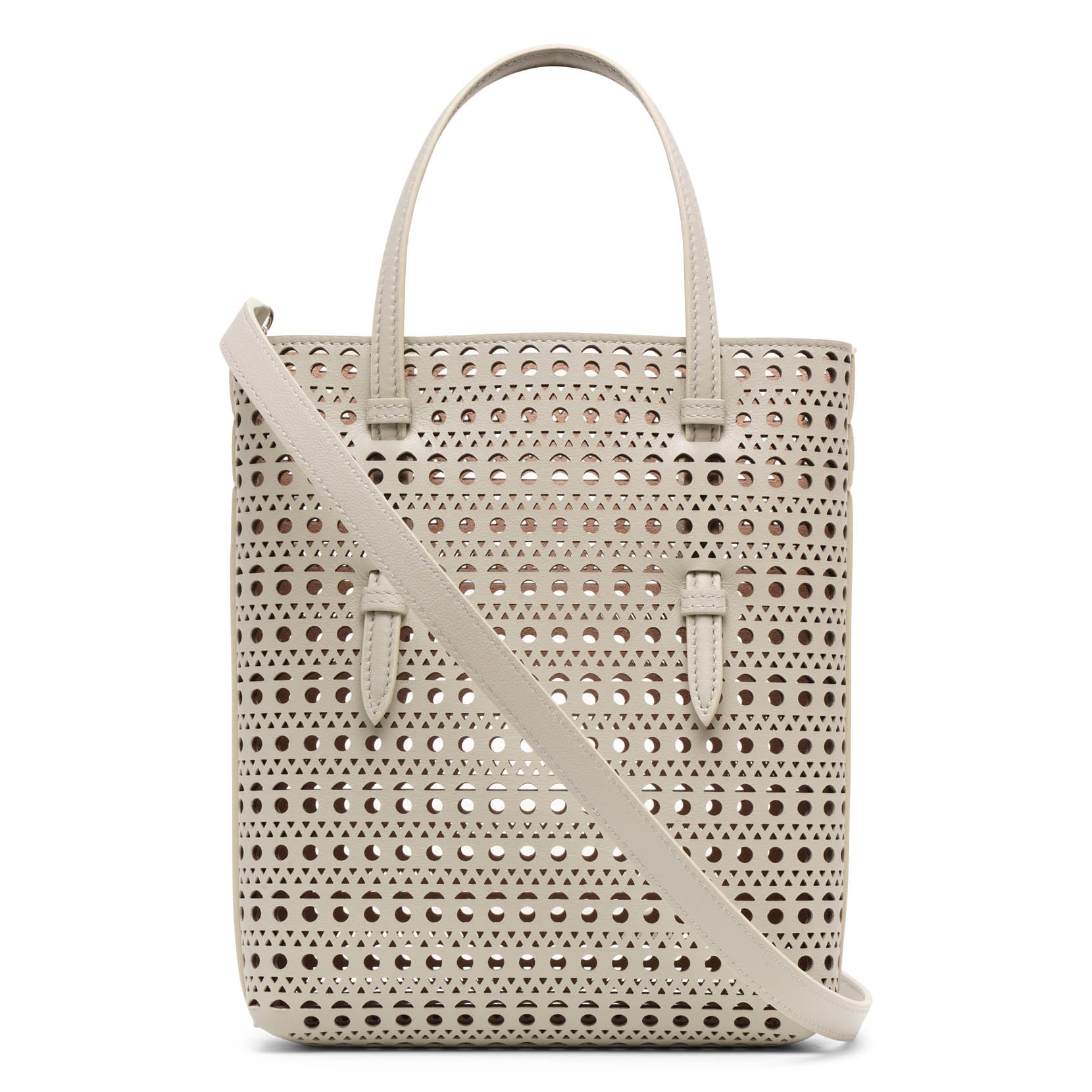 Mina NS grey leather tote bag