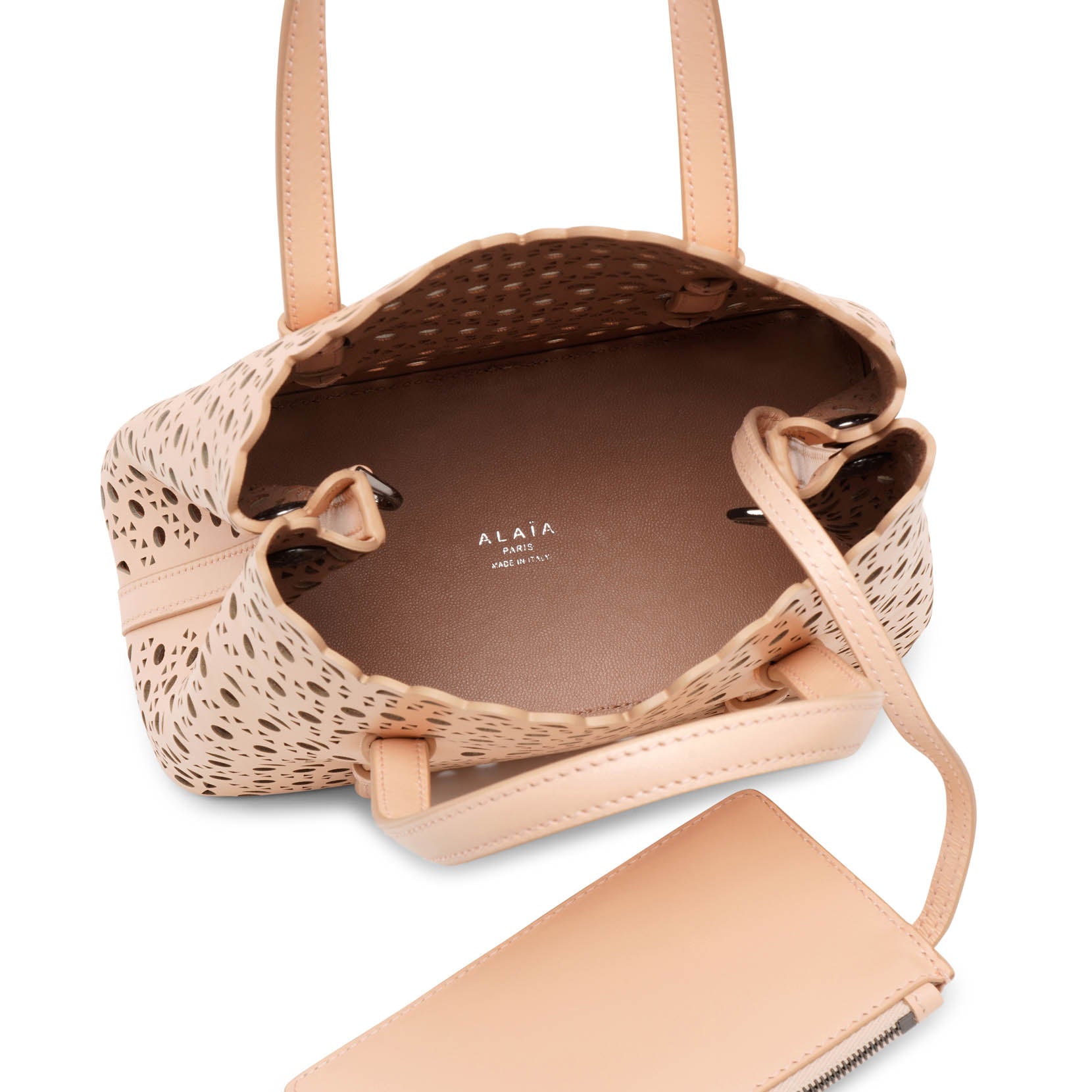 Mina 20 vienne vague beige leather tote bag