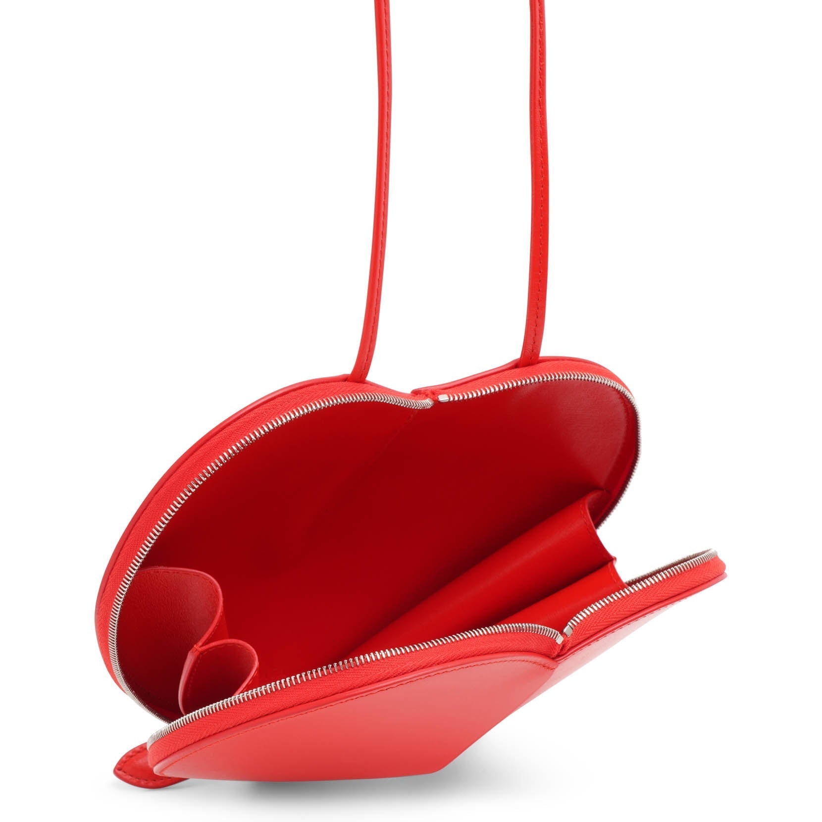 Le Coeur orange leather crossbody bag