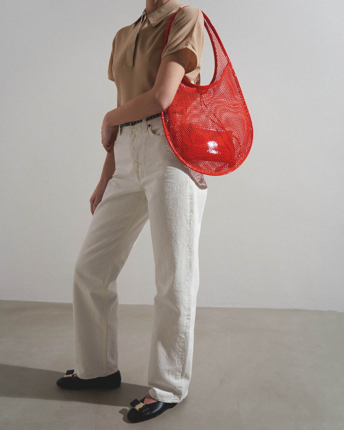 One piece medium red mesh bag