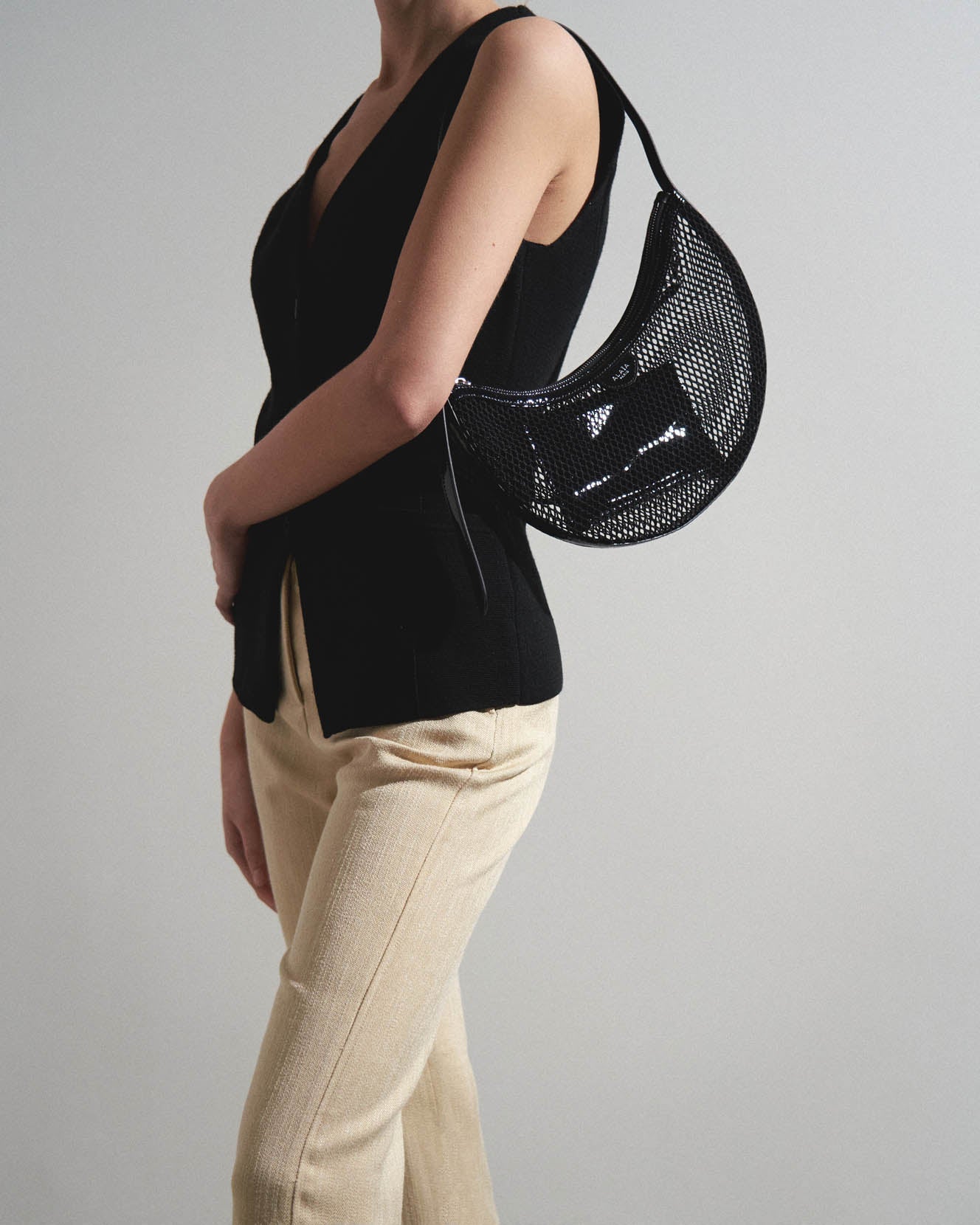 One piece black mesh bag