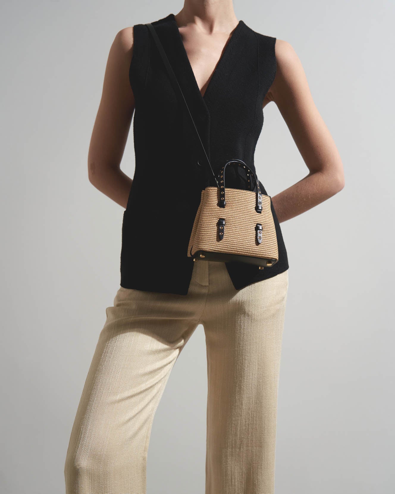 Mina 16 raffia tote bag
