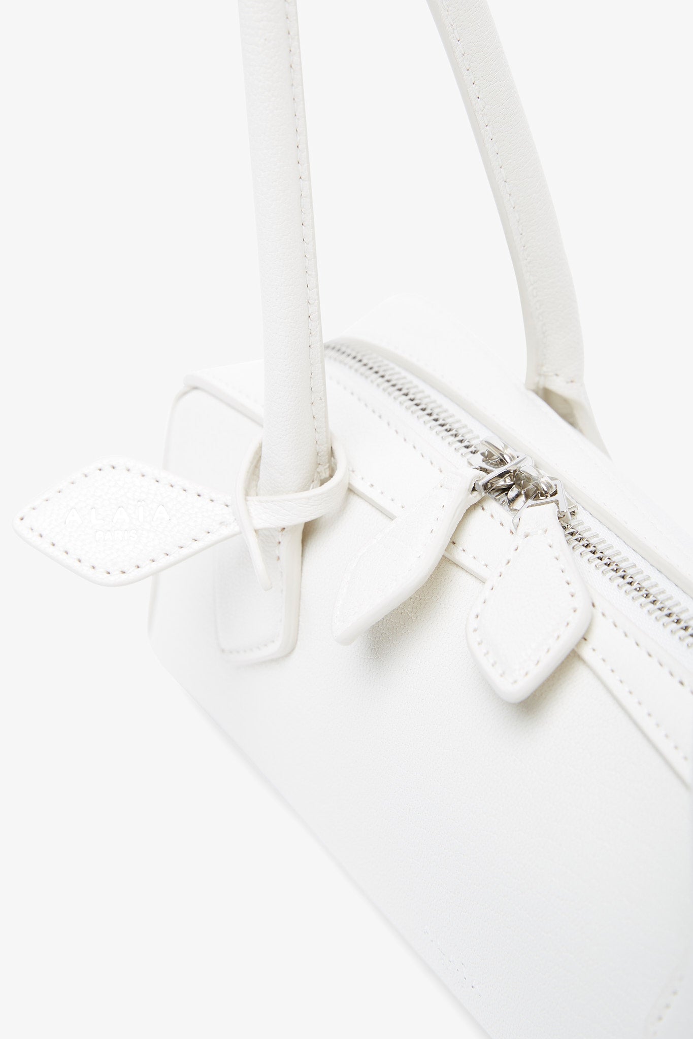 Le Teckel Small white leather bag