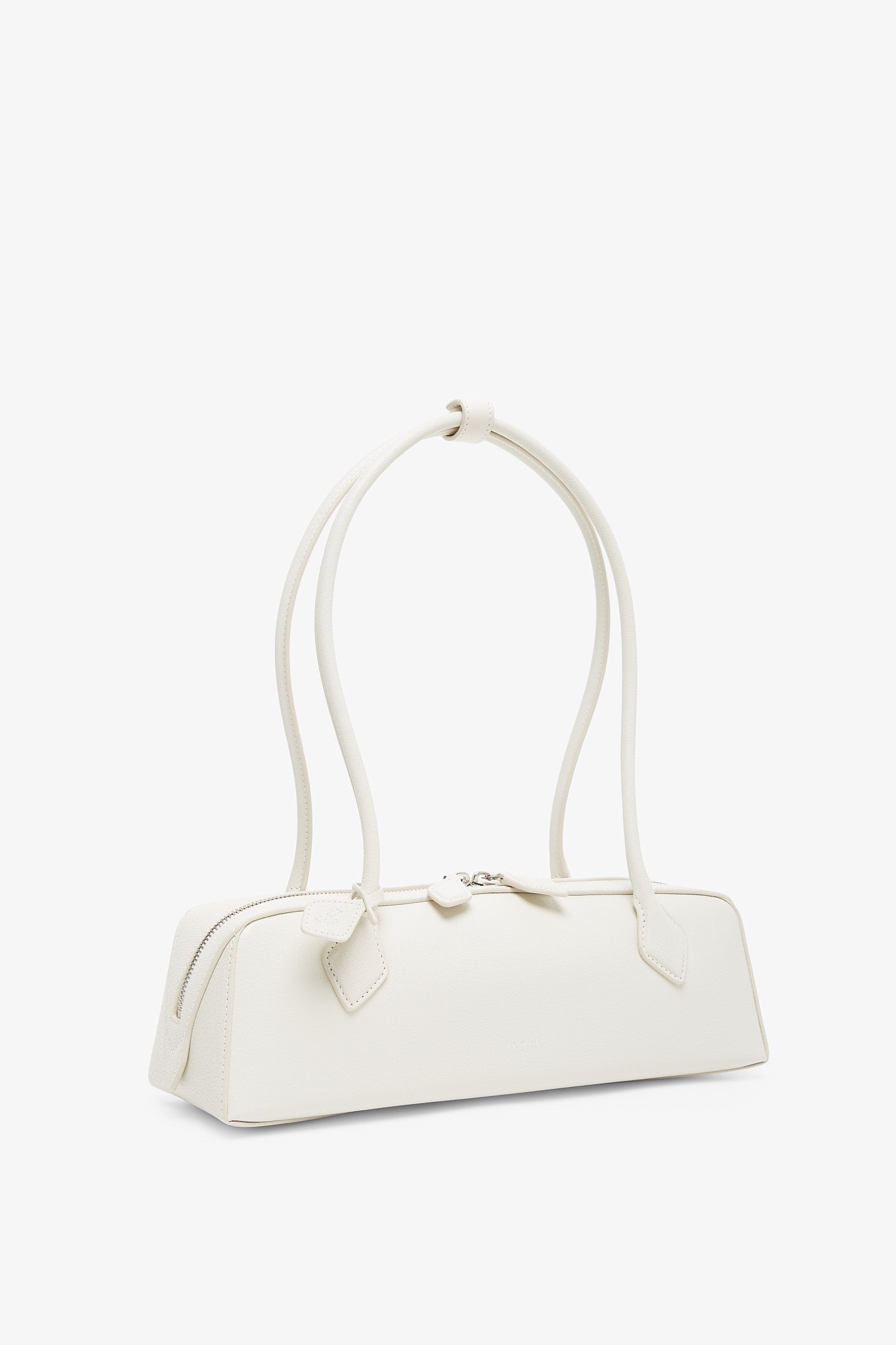 Le Teckel Medium white leather bag