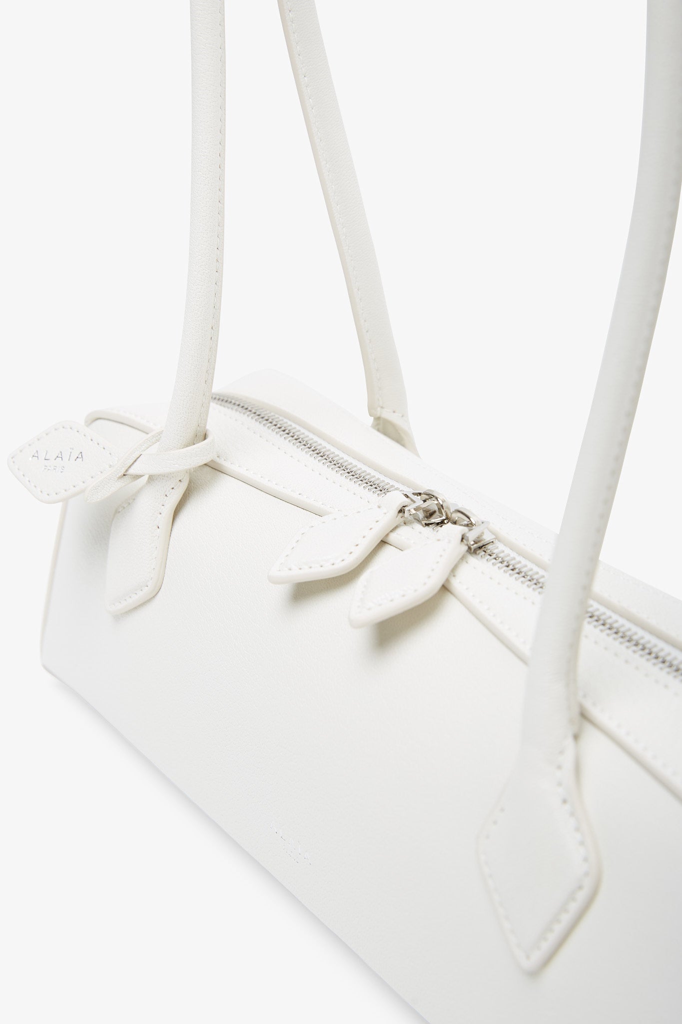 Le Teckel Medium white leather bag
