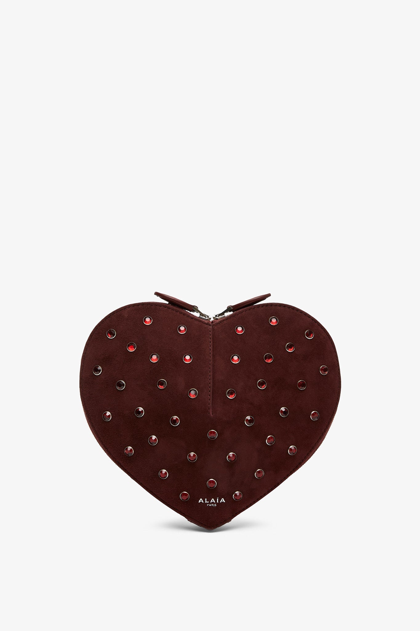 Le Coeur dark red embellished crossbody bag