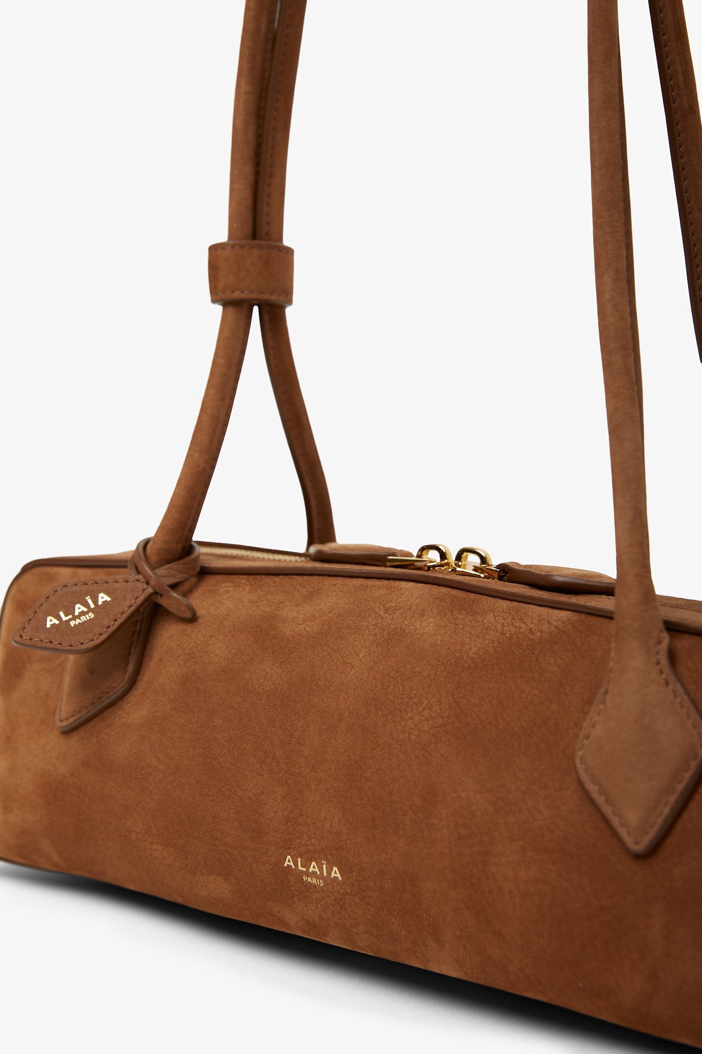 Le Teckel Medium light brown suede bag