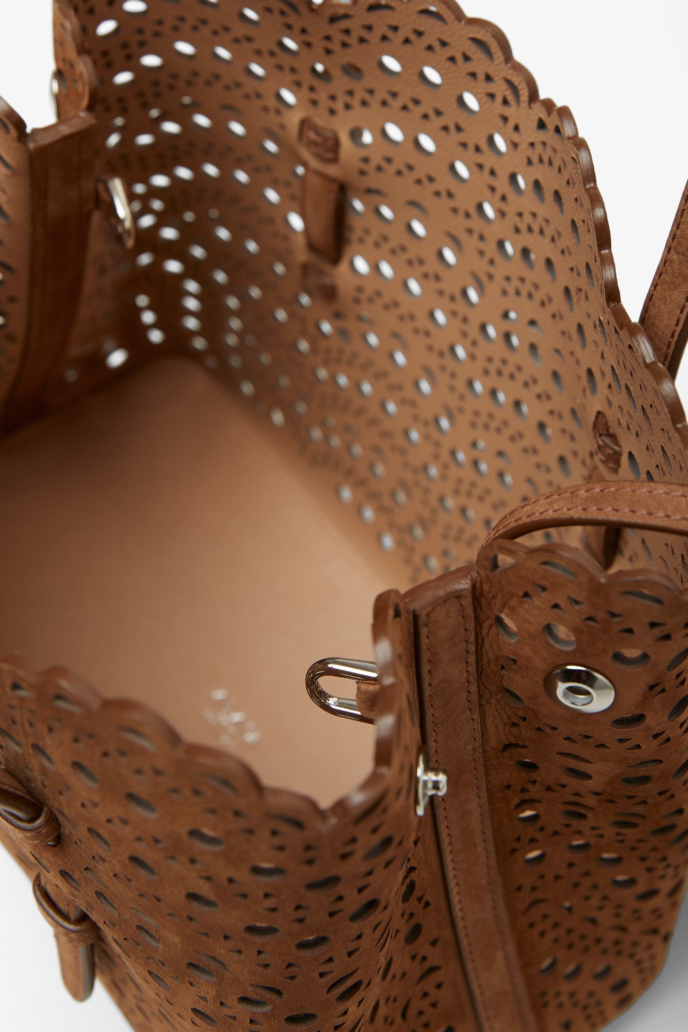 Mina 25 vienne light brown suede tote bag