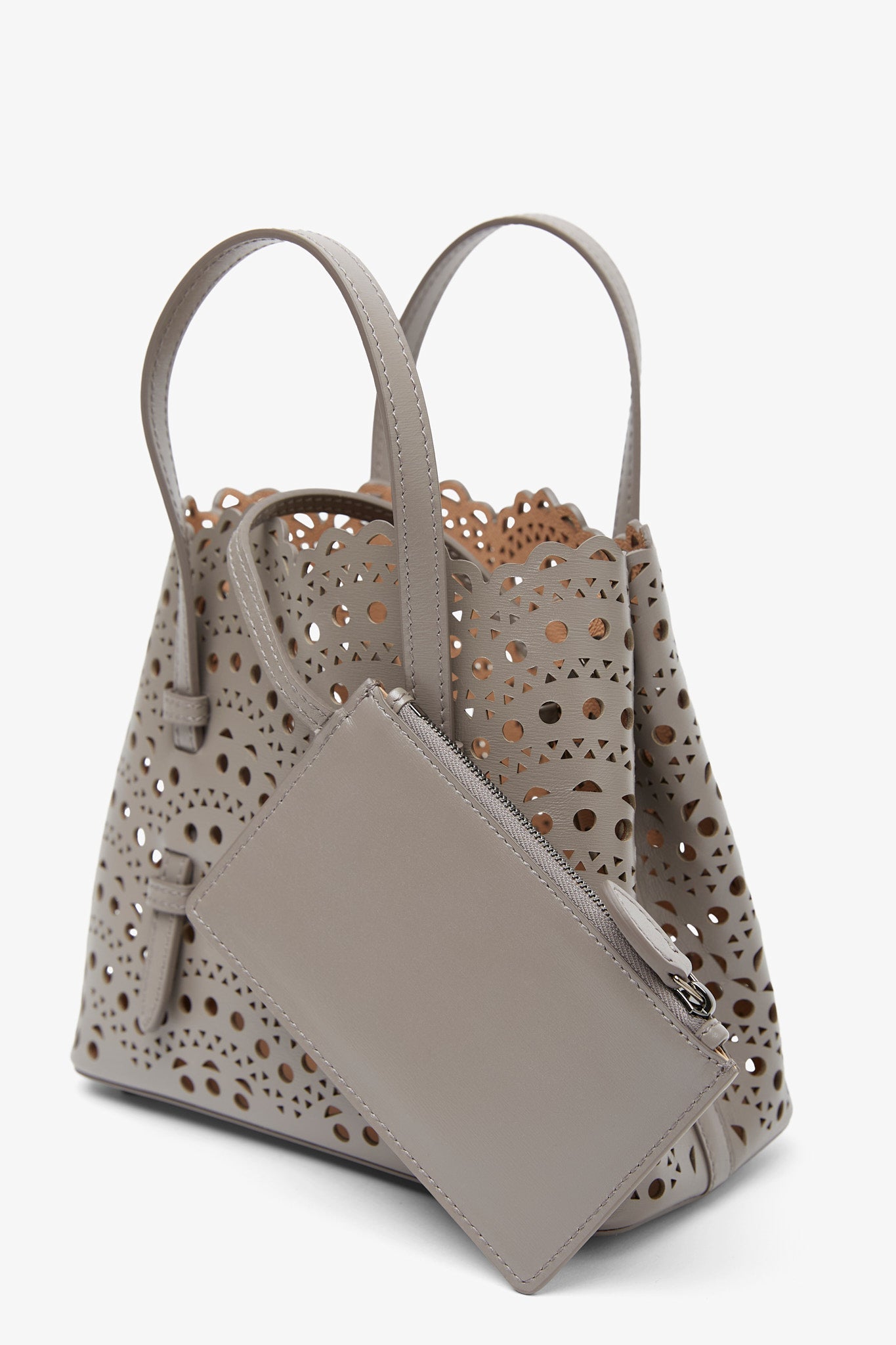 Mina 20 taupe leather tote bag
