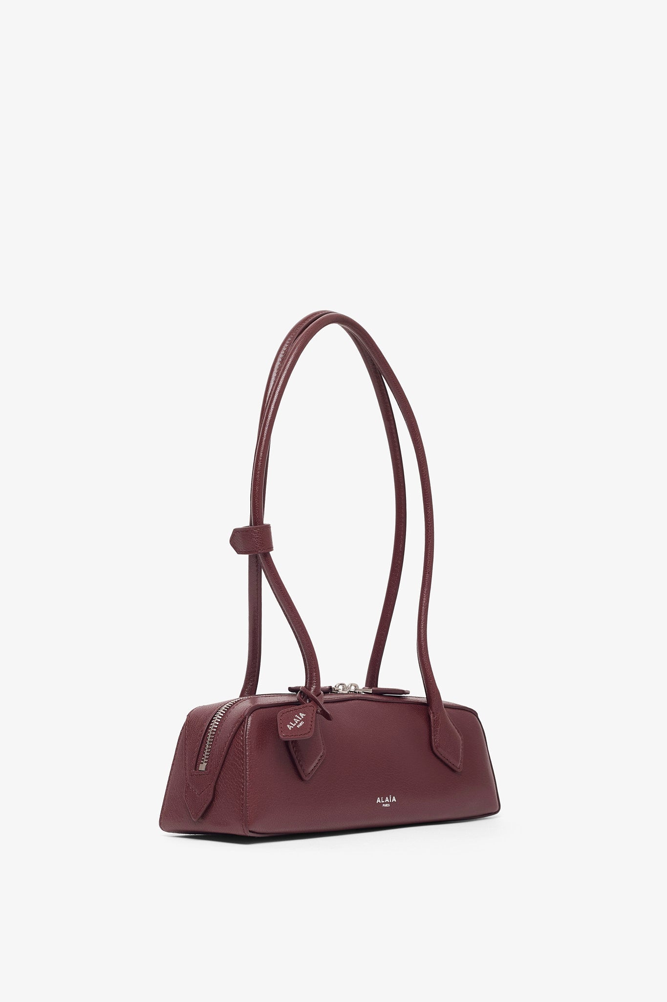 Le Teckel Small dark red leather bag