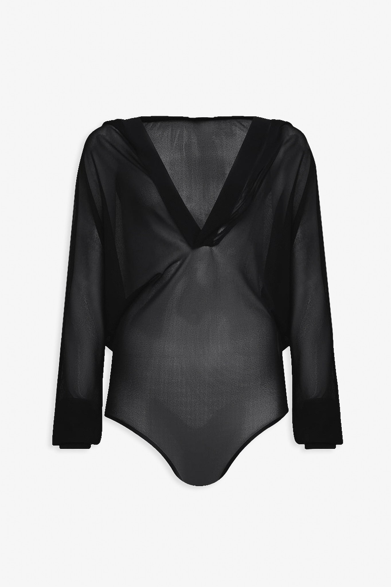 Fine knit hooded bodysuit