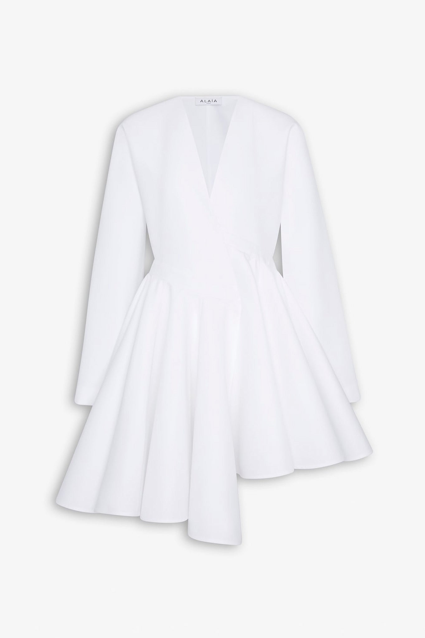 Asymmetric cotton poplin mini dress