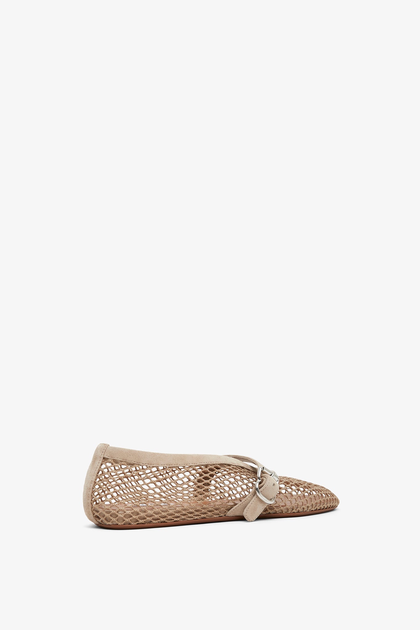 Greige mesh ballet flats