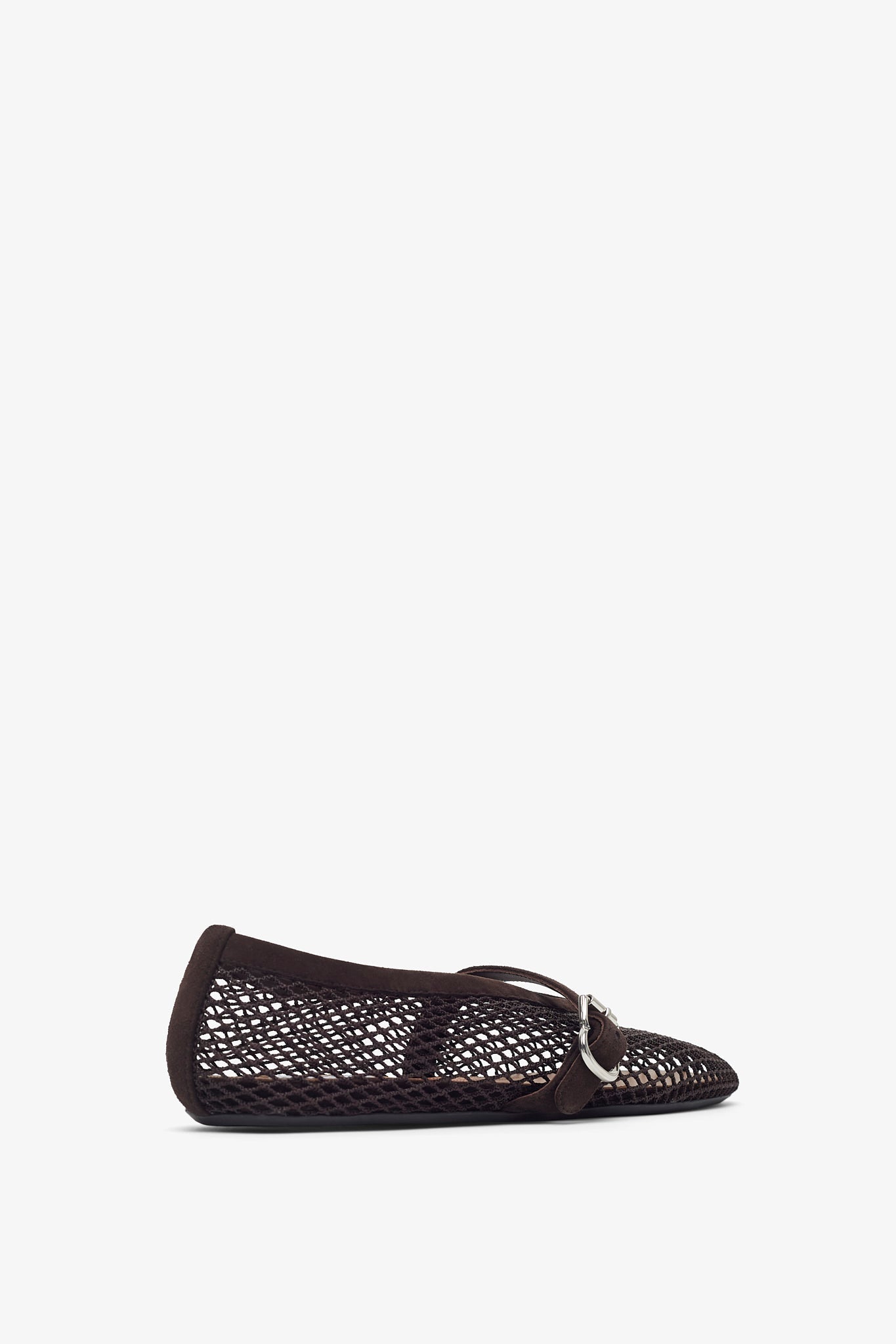 Brown mesh ballet flats