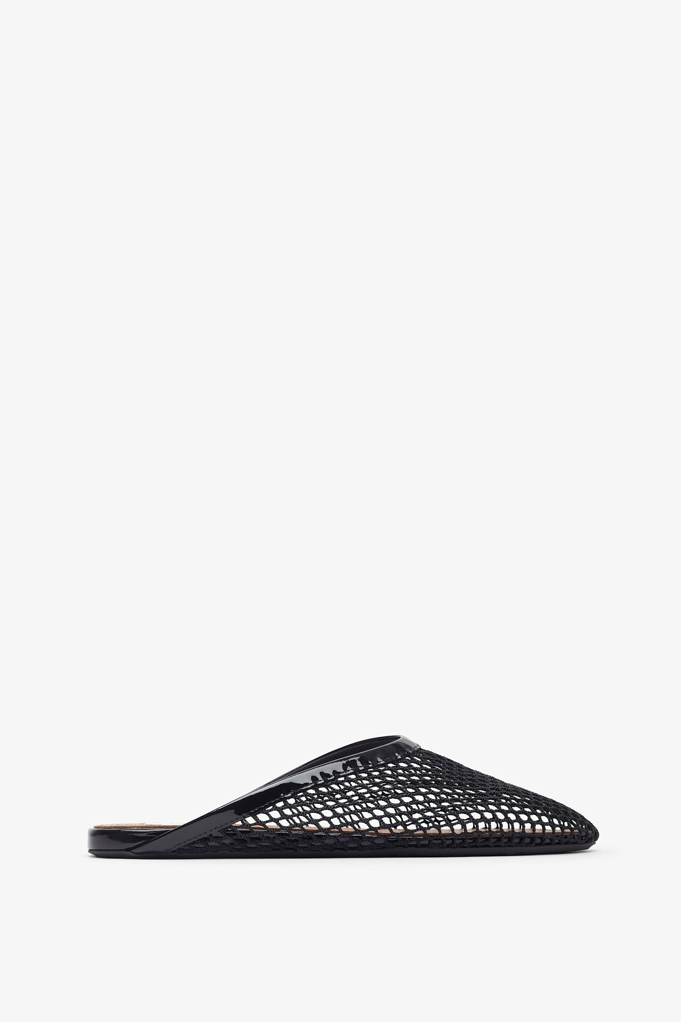 Black mesh flat Mules