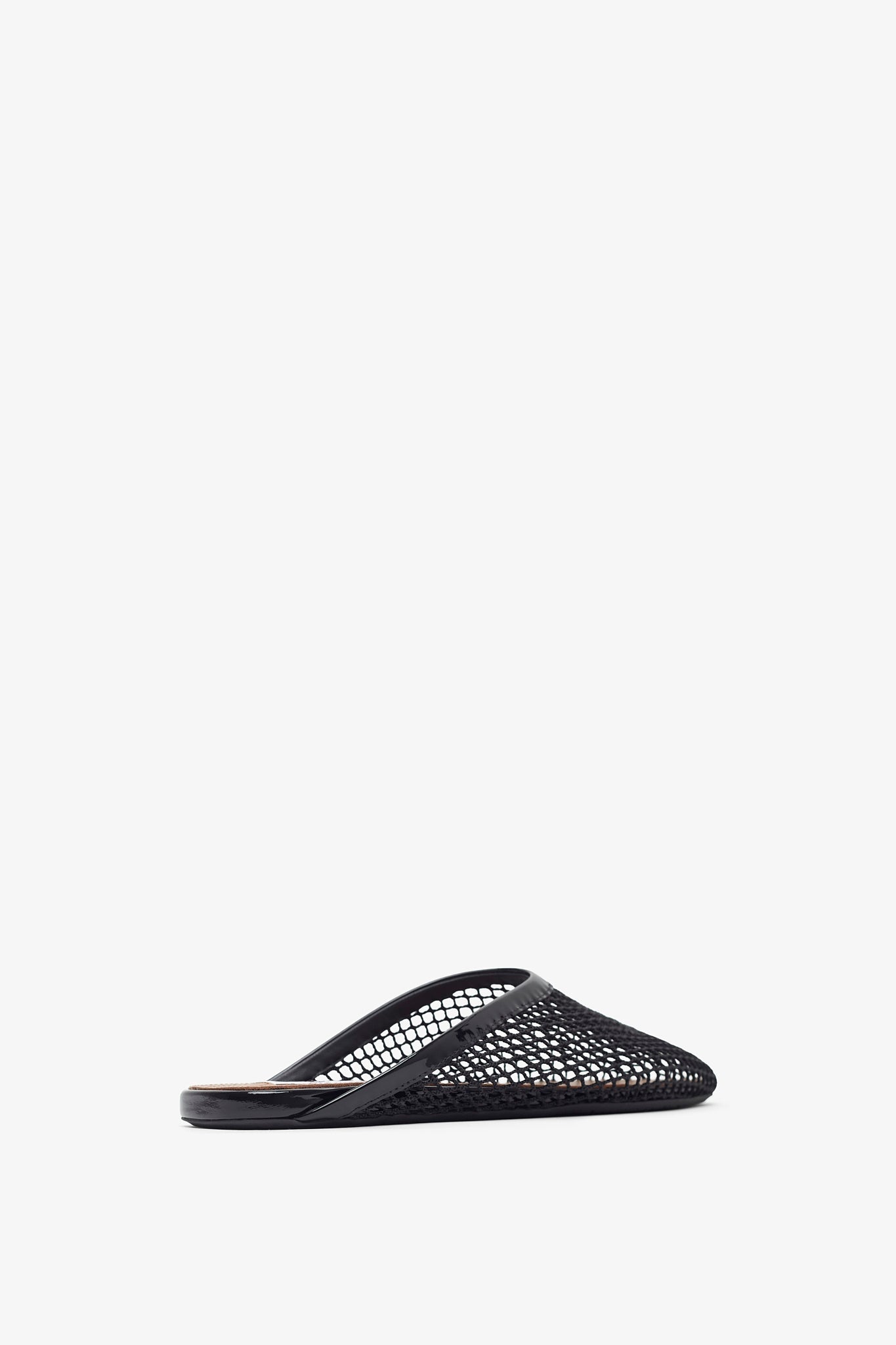 Black mesh flat Mules