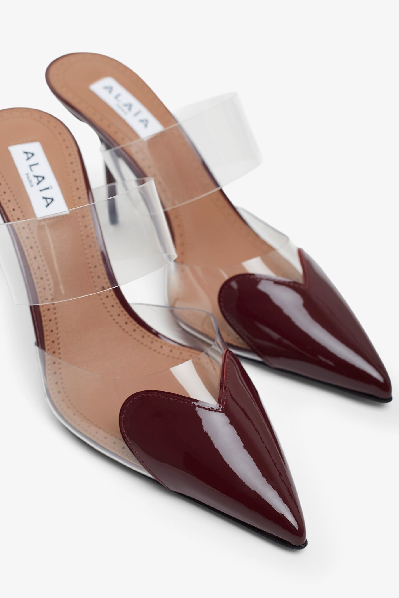 Coeur 90 burgundy mule pumps