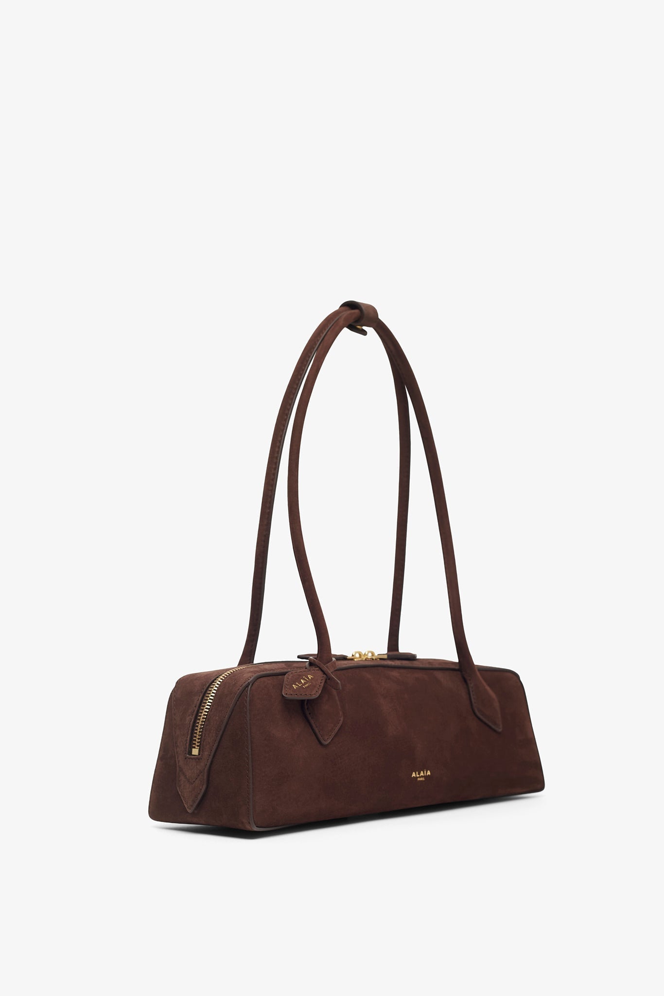 Le Teckel Medium dark brown suede bag