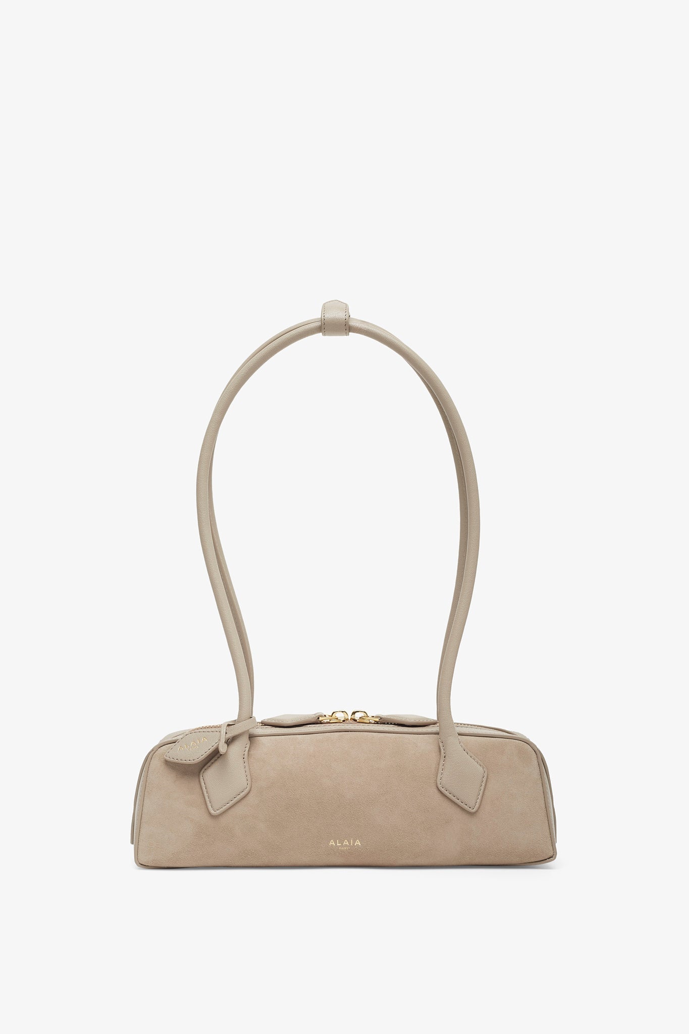 Le Teckel small greige bag