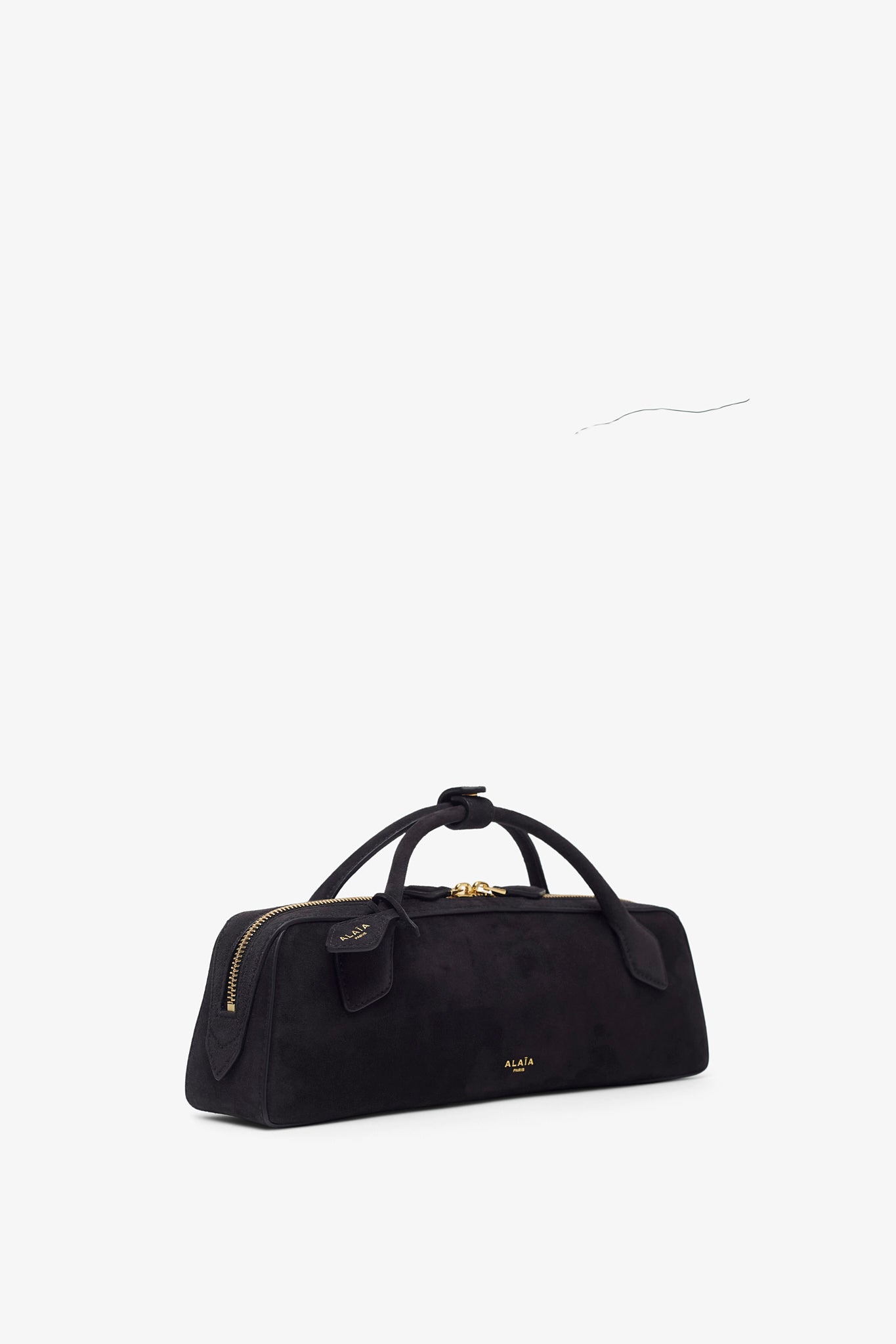 Le Teckel black suede clutch