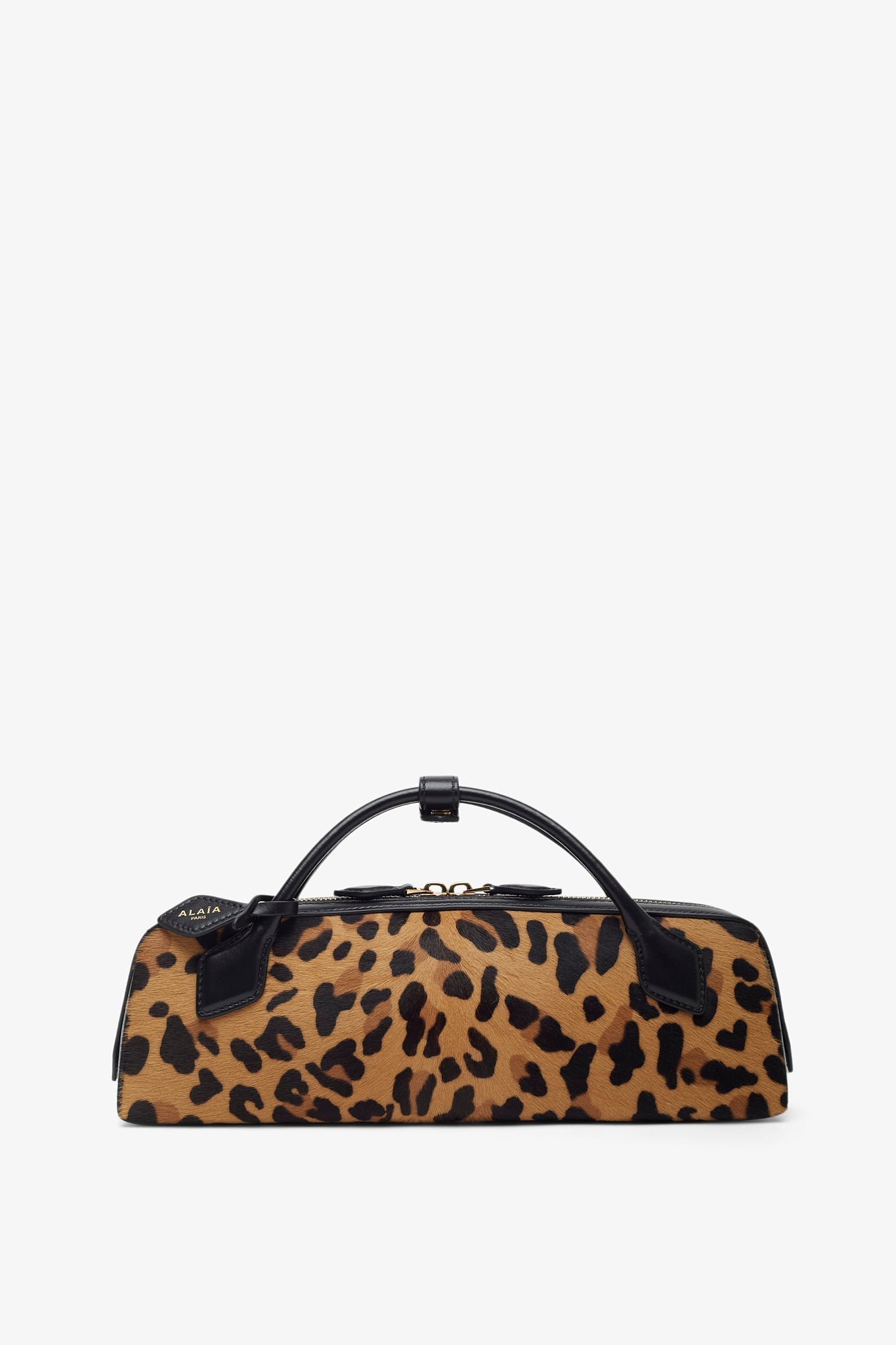 Le Teckel leopard brown clutch