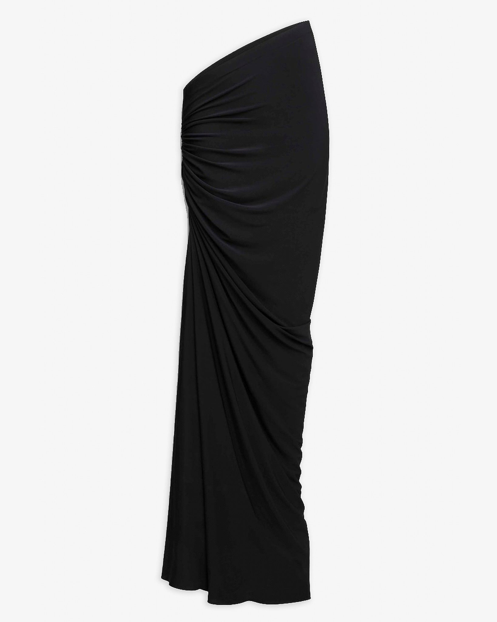 Soft jersey draped black skirt