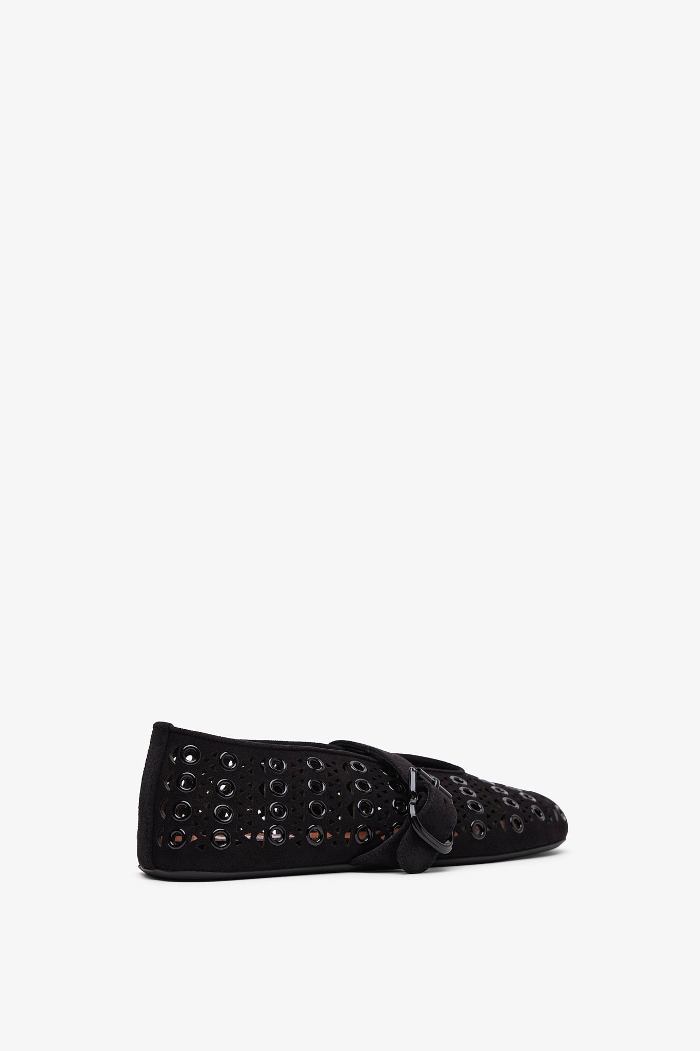Vienne black suede ballet flats