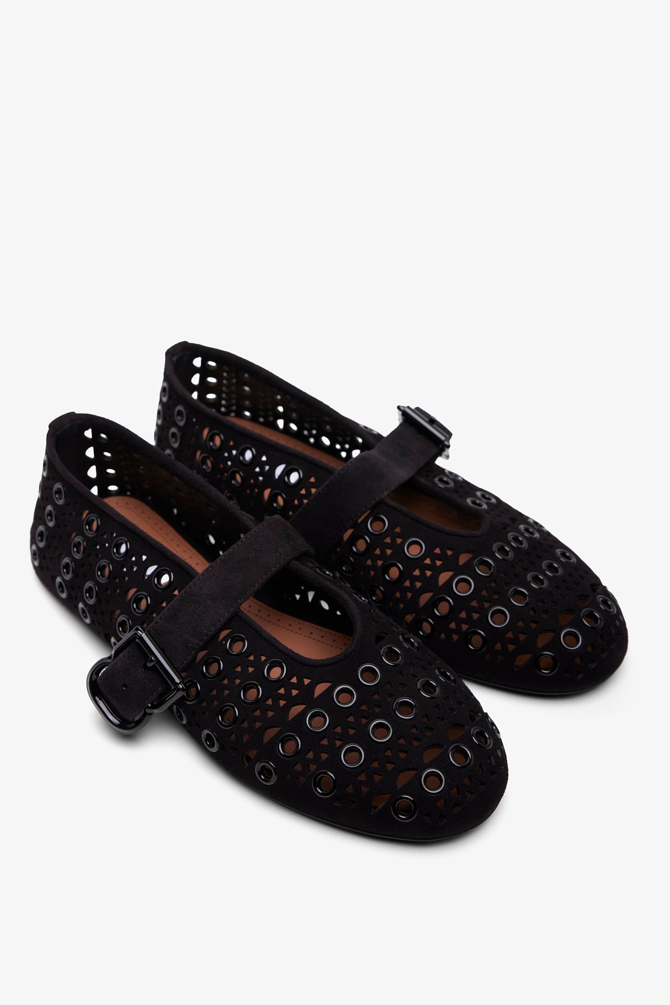 Vienne black suede ballet flats