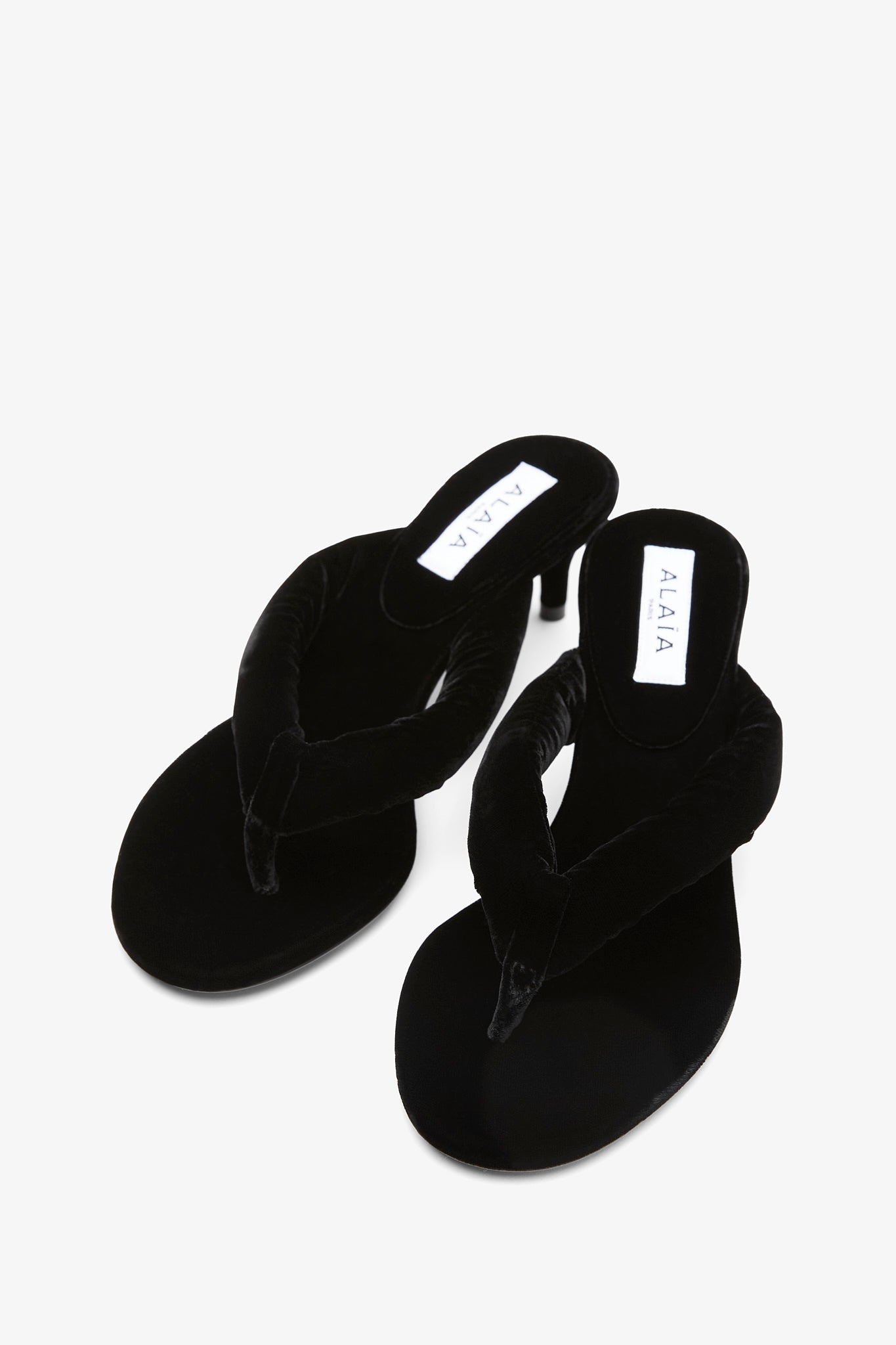 Infradito velvet thong mules