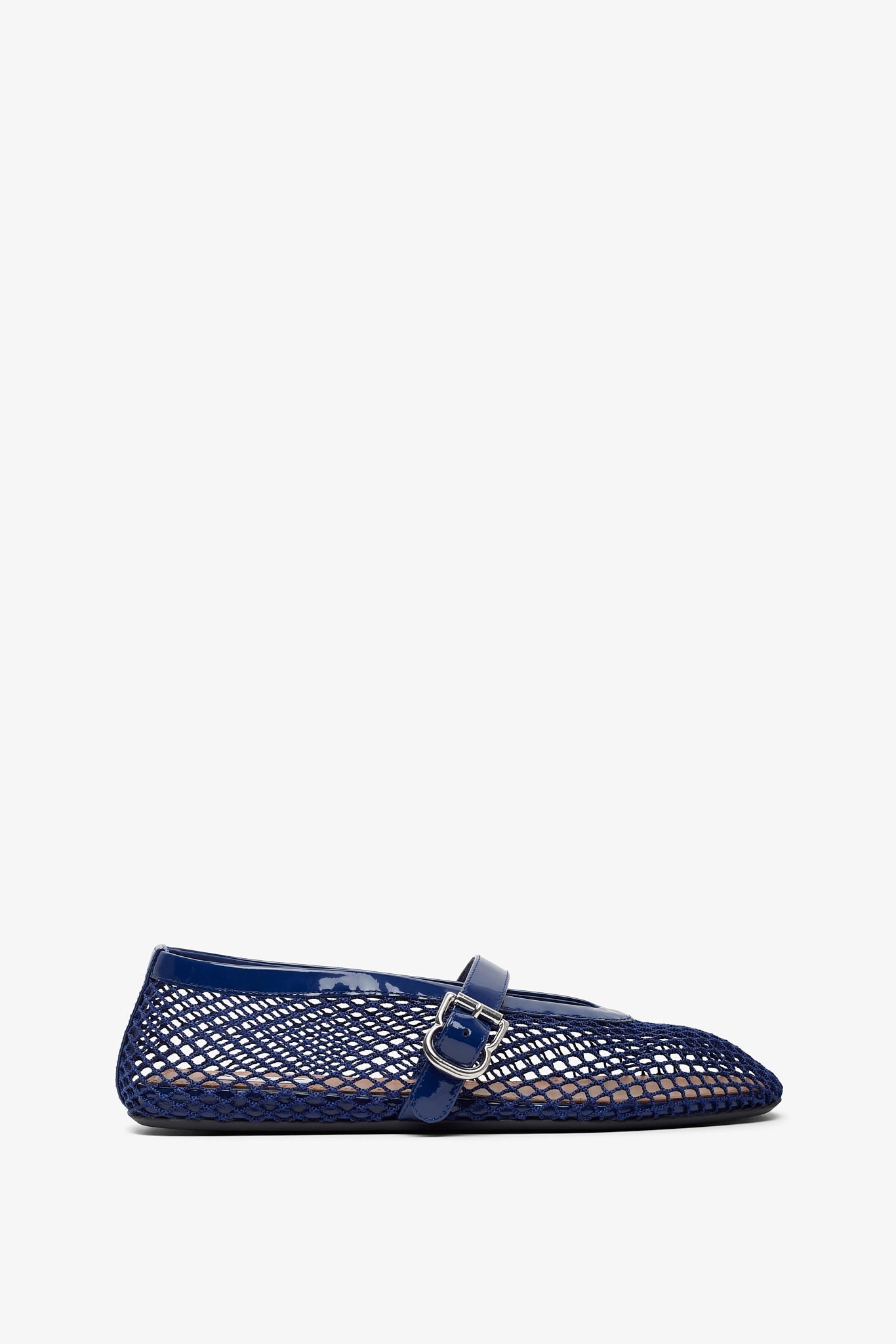 Blue mesh ballet flats