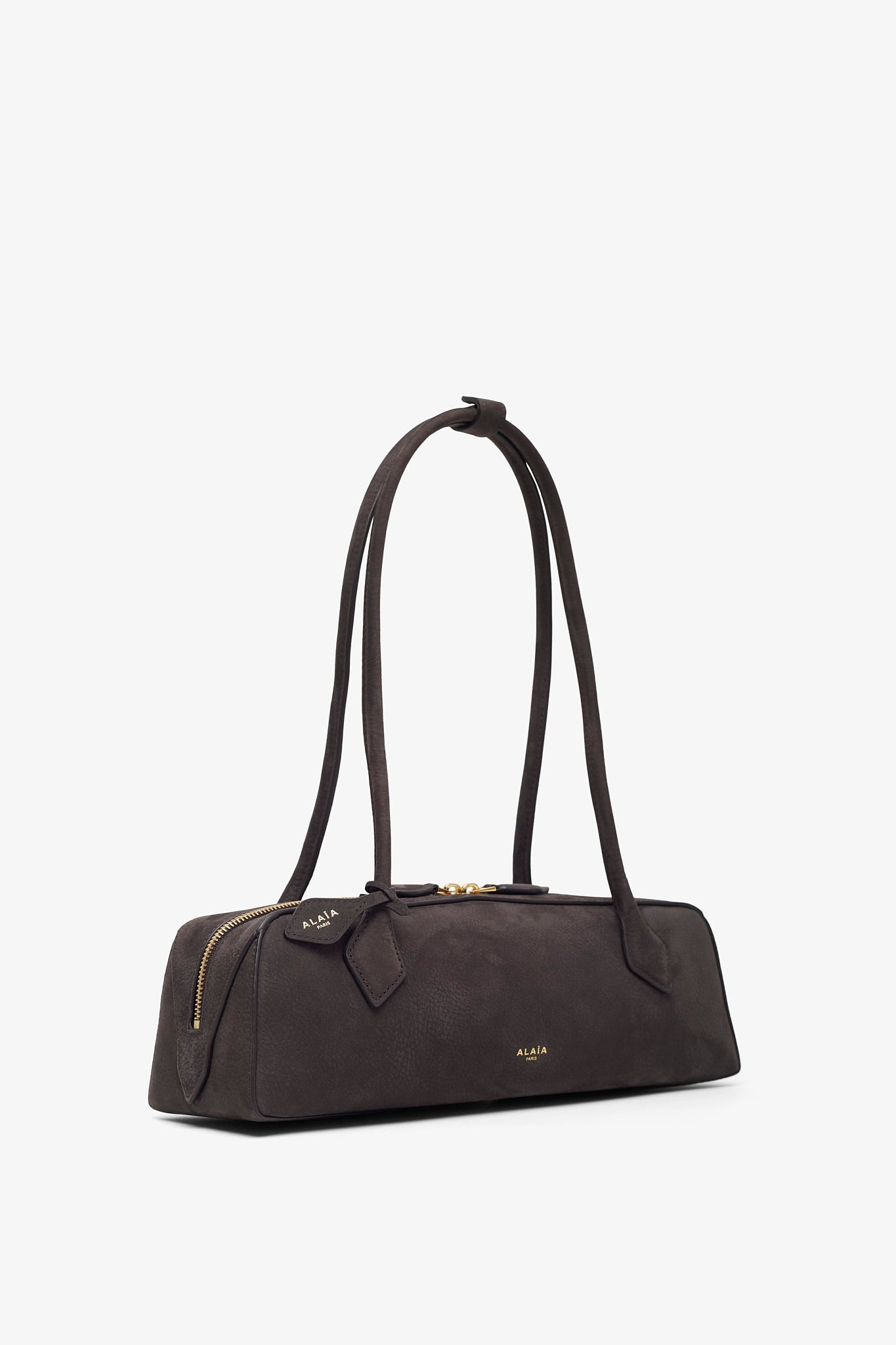 Le Teckel Medium anthracite suede bag