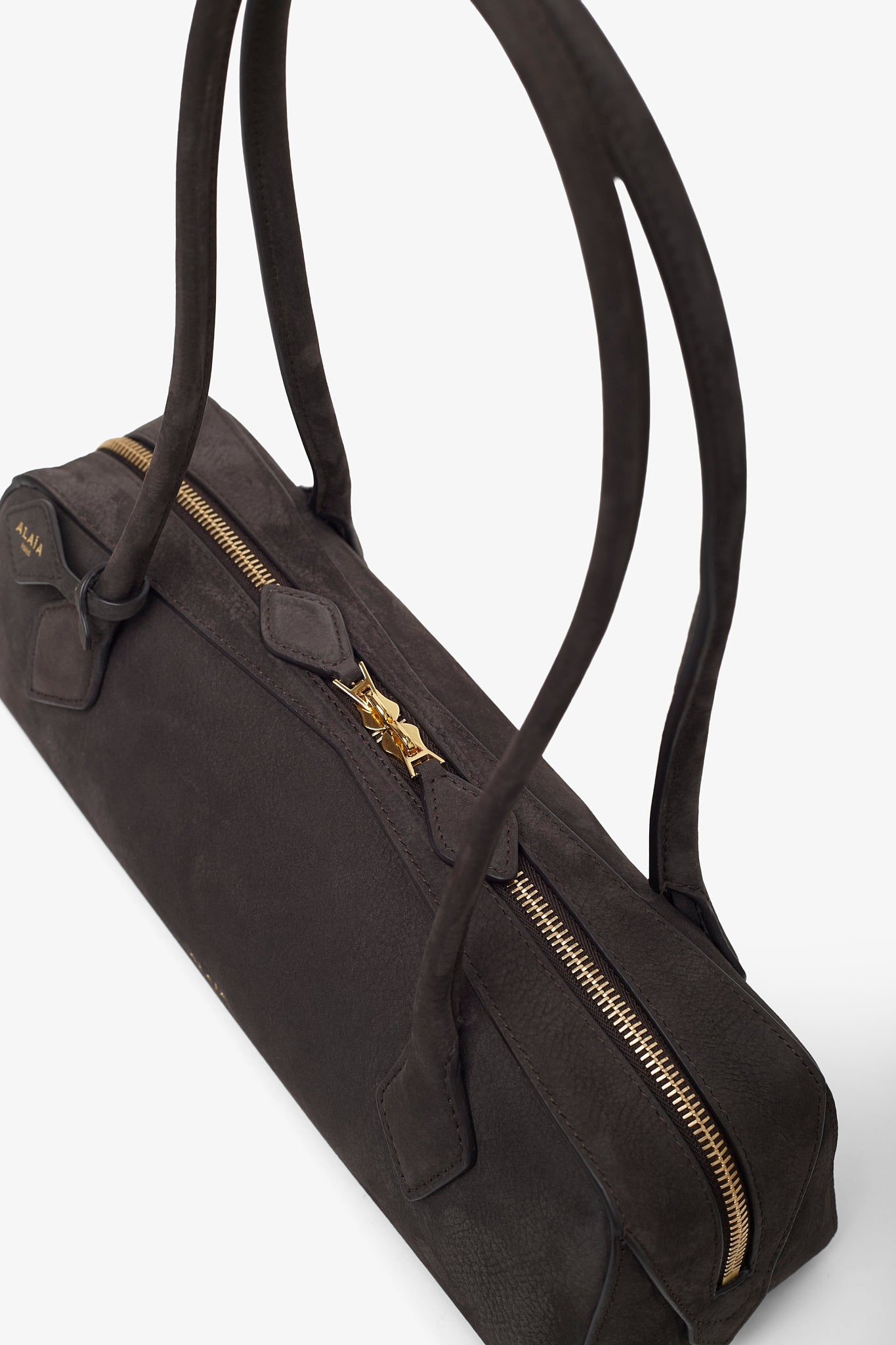 Le Teckel Medium anthracite suede bag