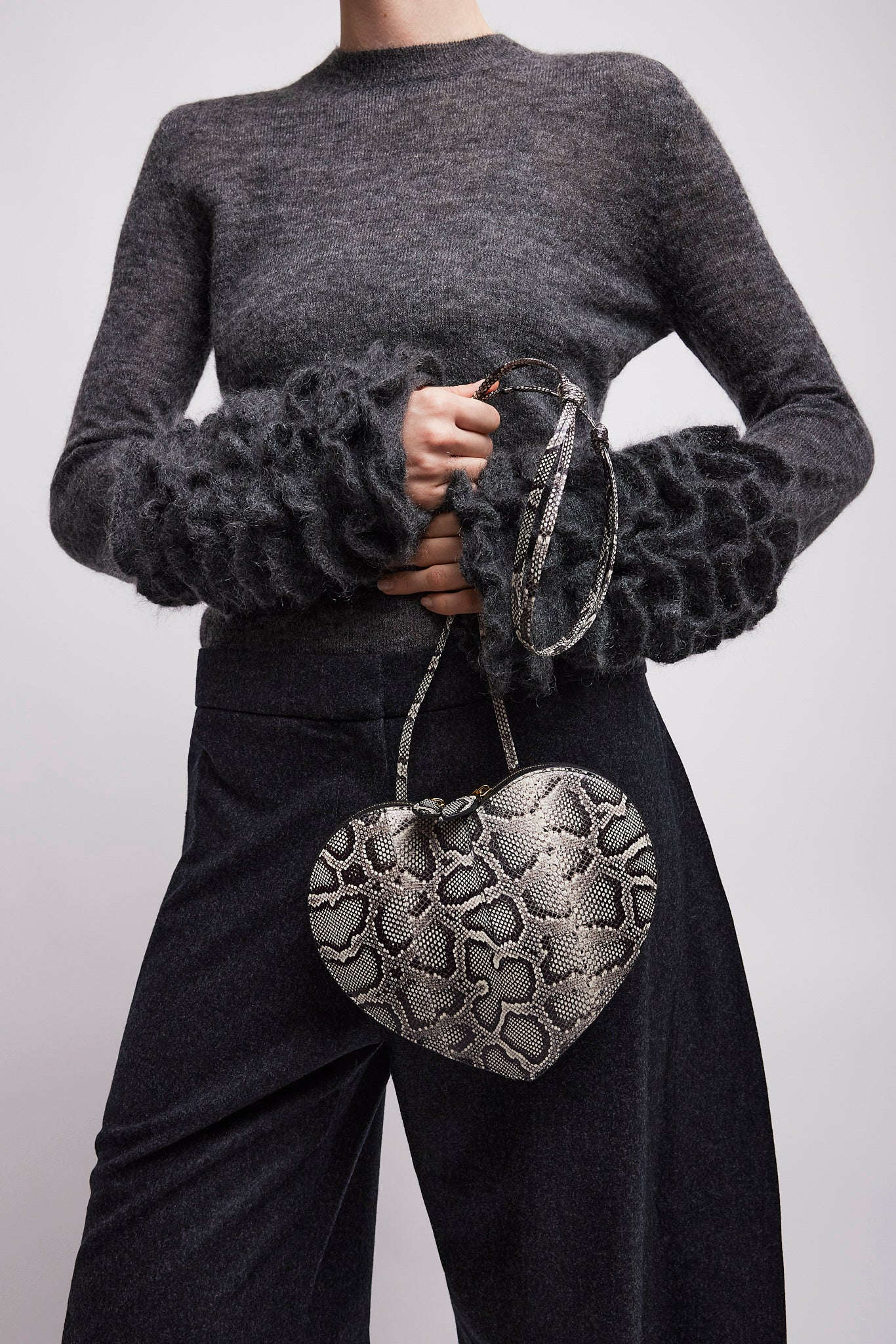 Le Coeur black and white crossbody bag