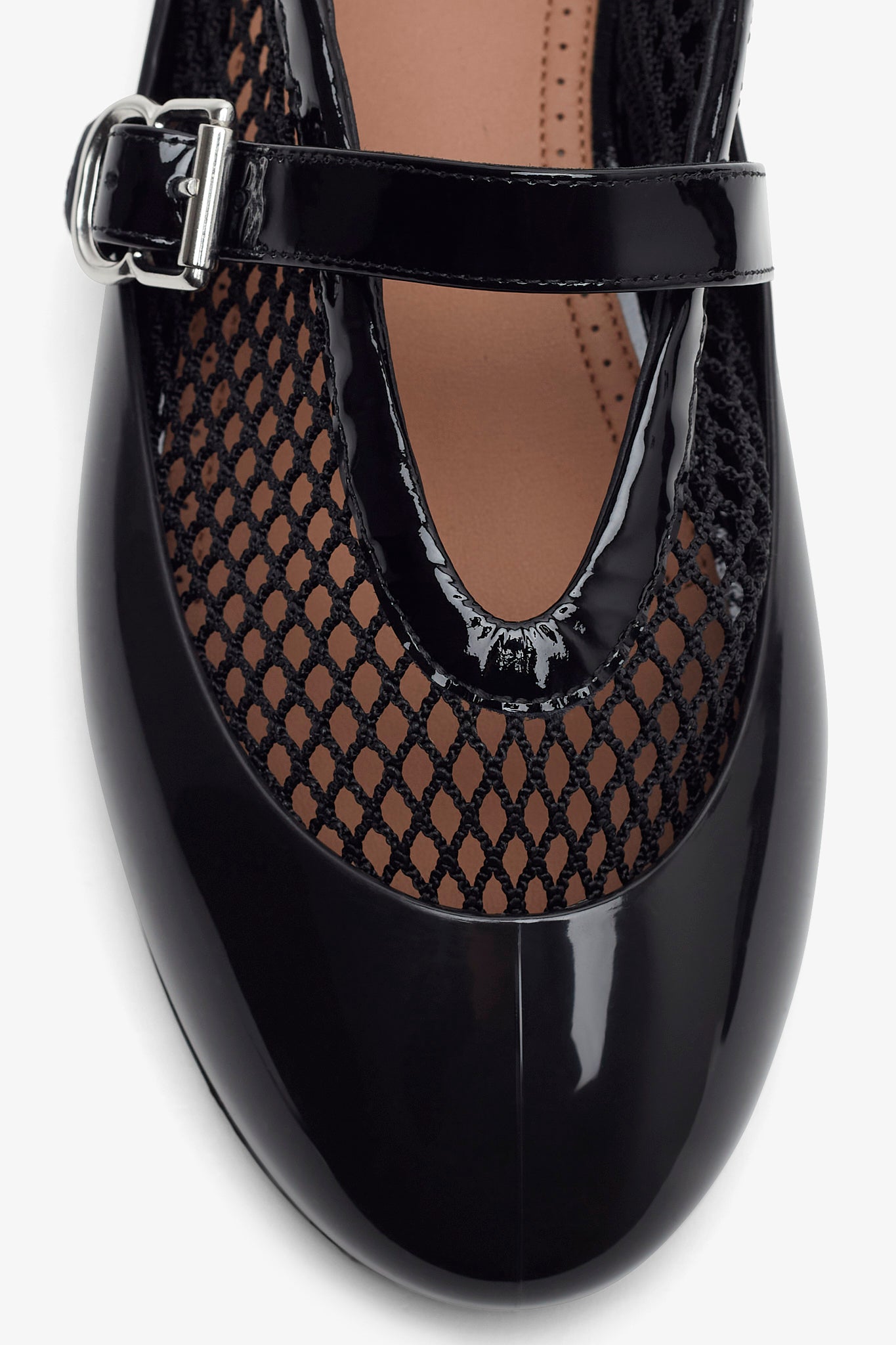 Black rubber ballet flats