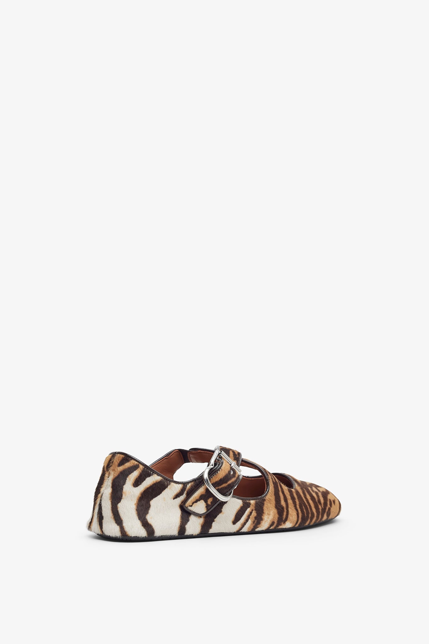Criss cross brown and beige ballet flats