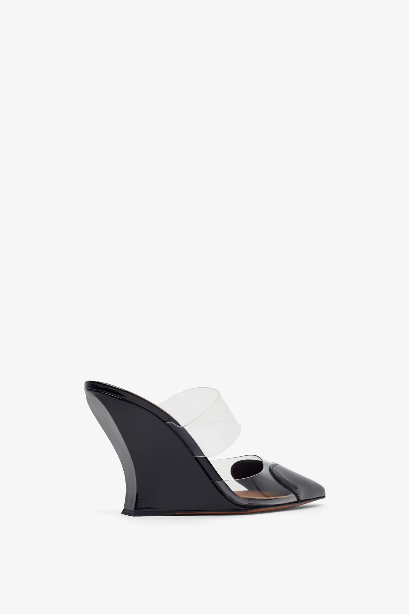 Coeur 90 black patent wedge mules
