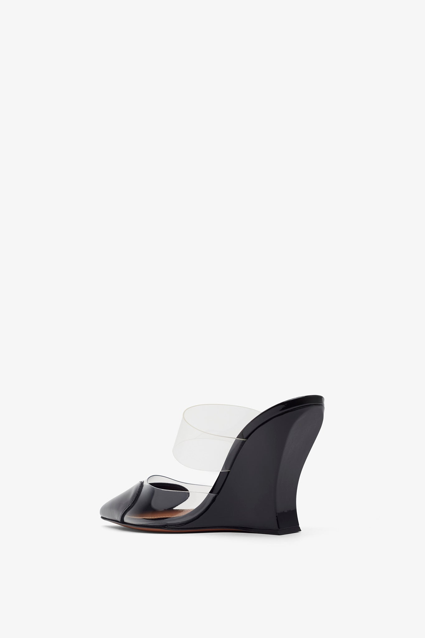 Coeur 90 black patent wedge mules