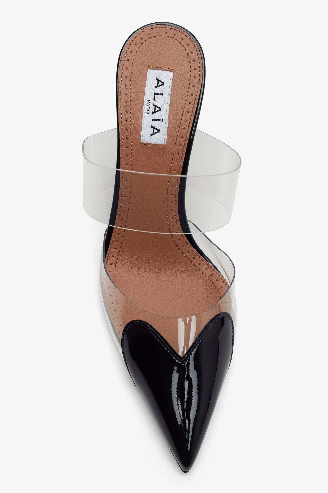 Coeur 90 black patent wedge mules