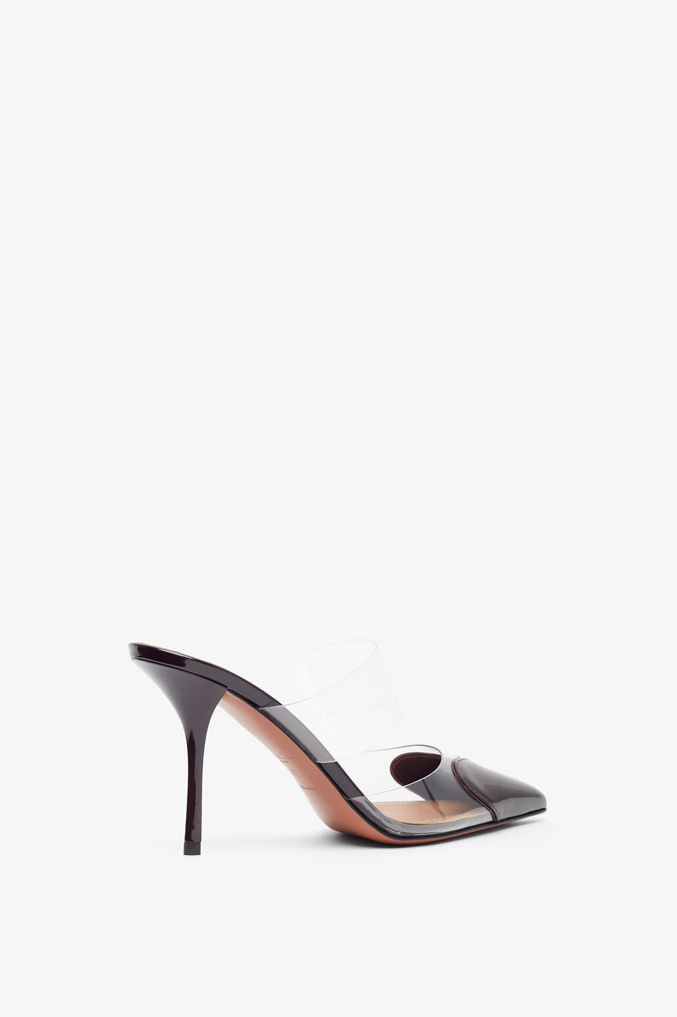 Coeur 90 aubergine patent mules pumps