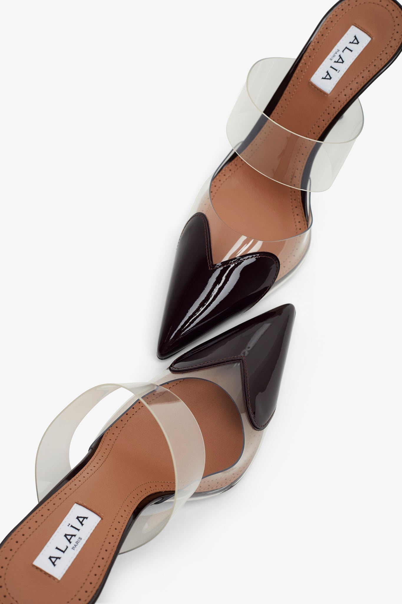 Coeur 90 aubergine patent mules pumps