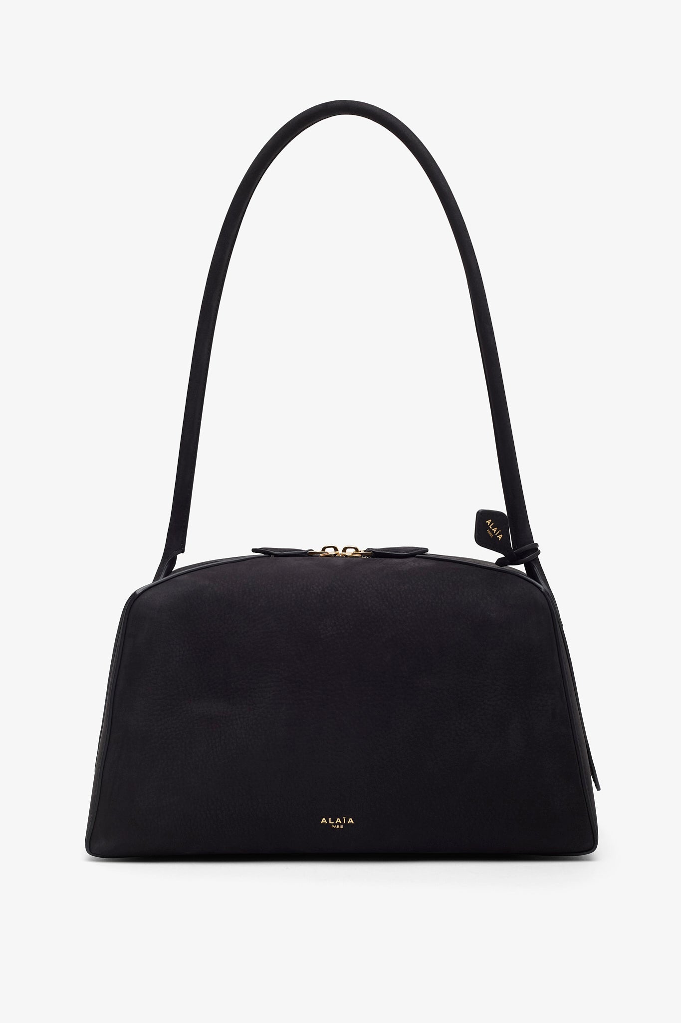 Le Bouledogue Medium black nubuck bag